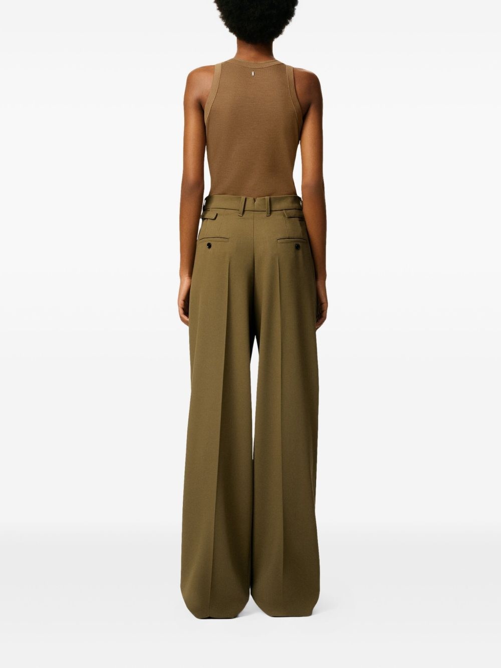 pleated tab pants - 4