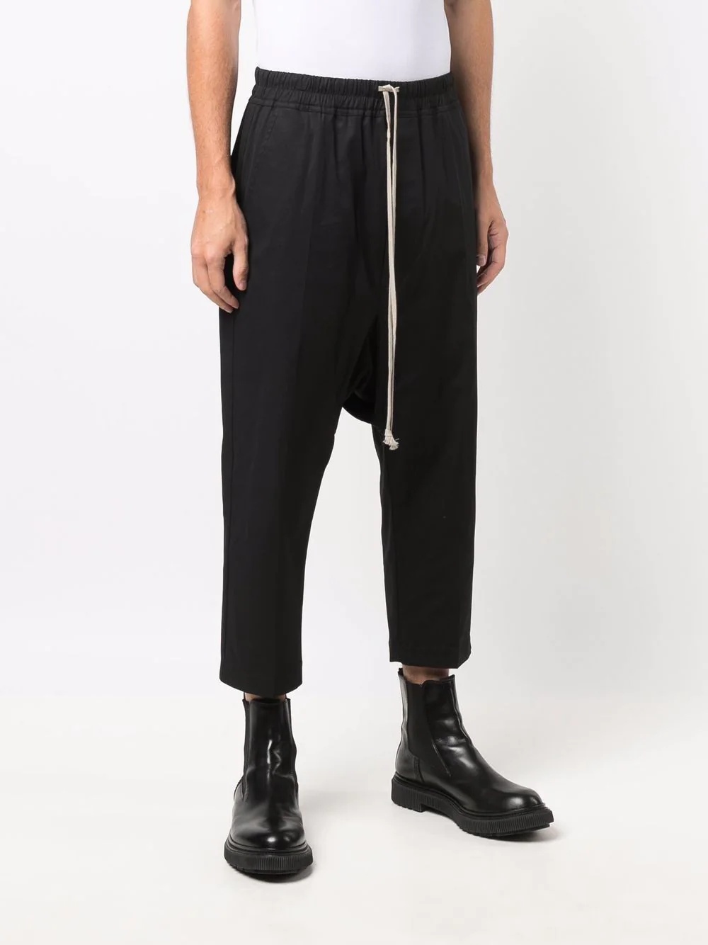 drawstring drop-crotch trousers - 3