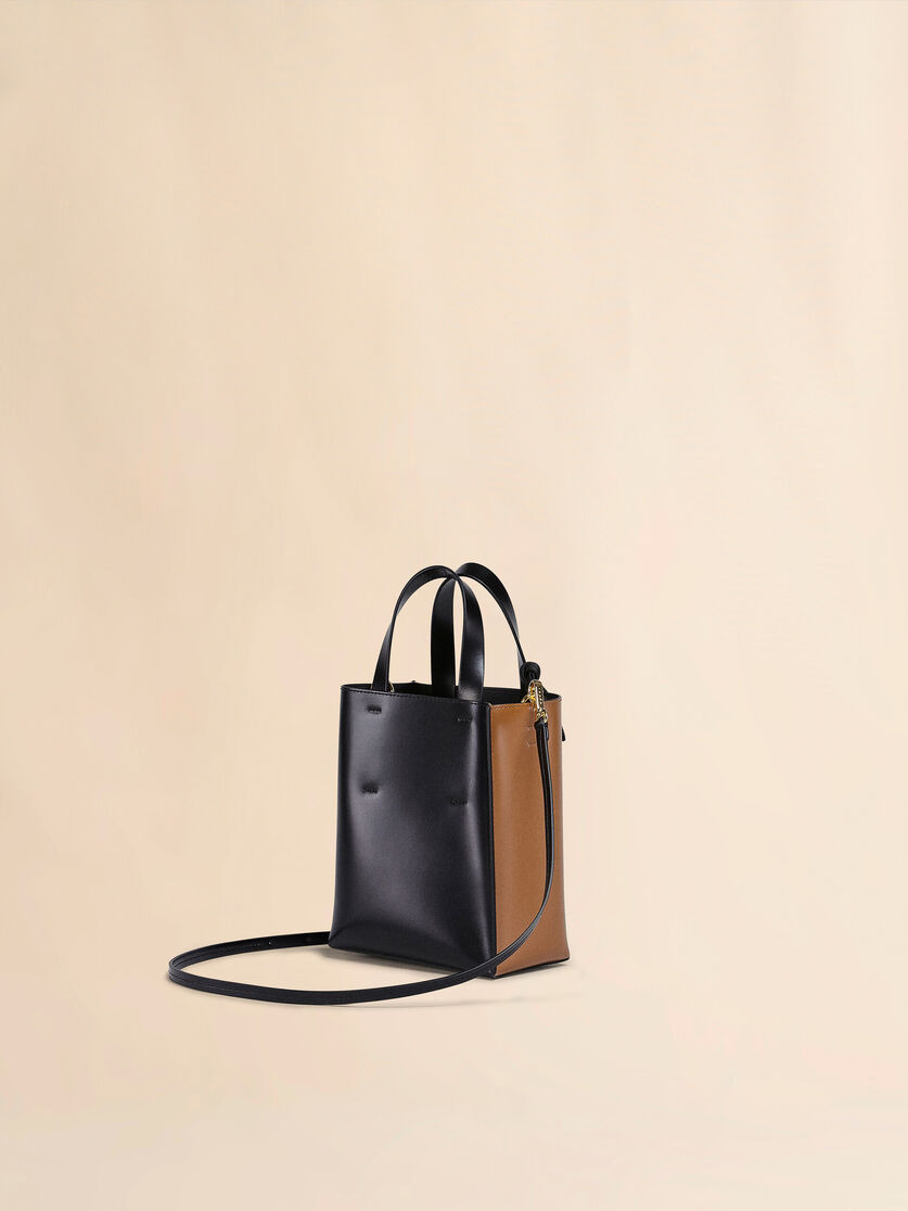 MUSEO MINI BAG IN BROWN AND BLACK LEATHER - 2
