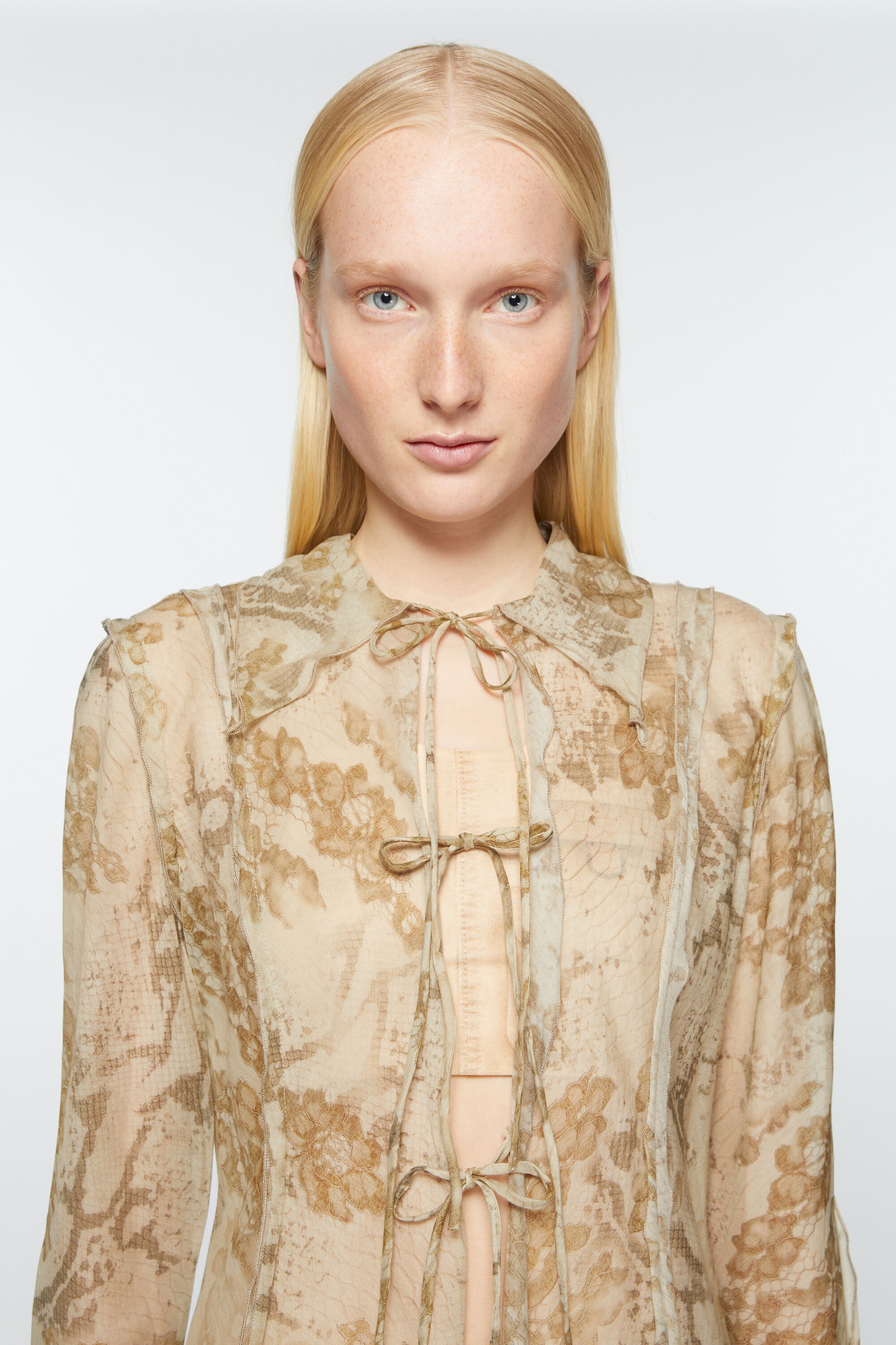 Print blouse - Light beige - 4