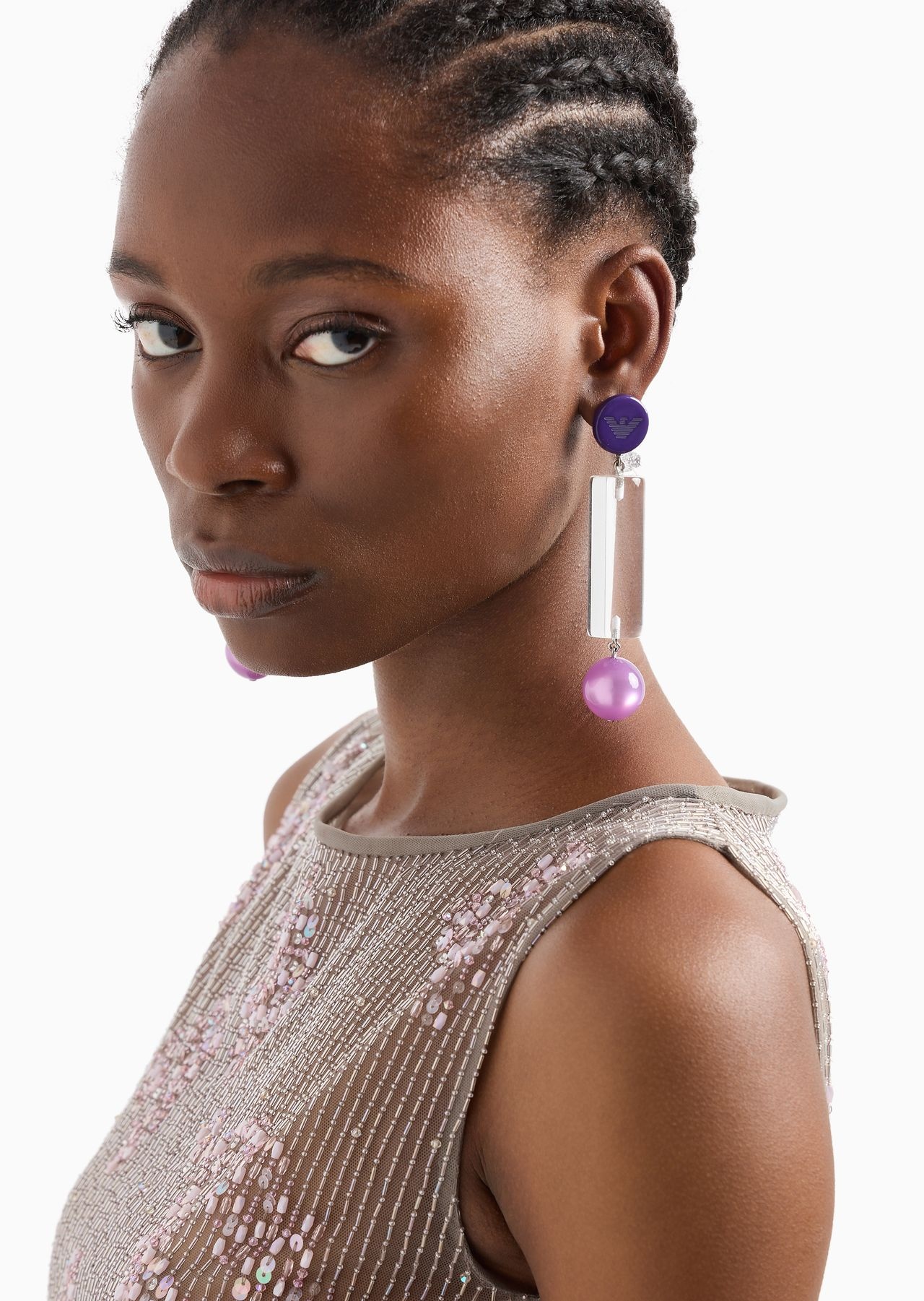 Cylindrical pendant earrings - 3