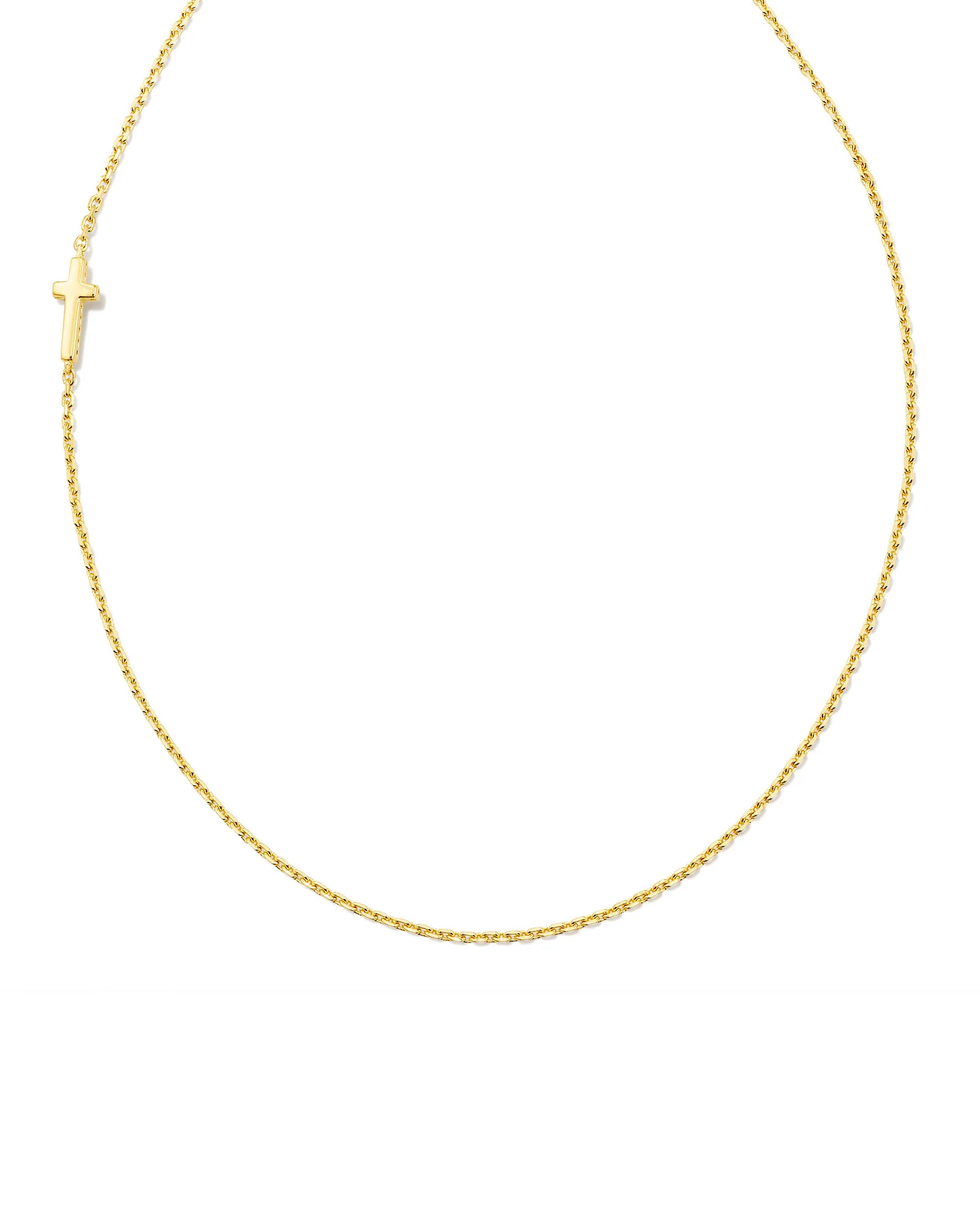 Cross Inline Necklace in 18k Gold Vermeil - 1