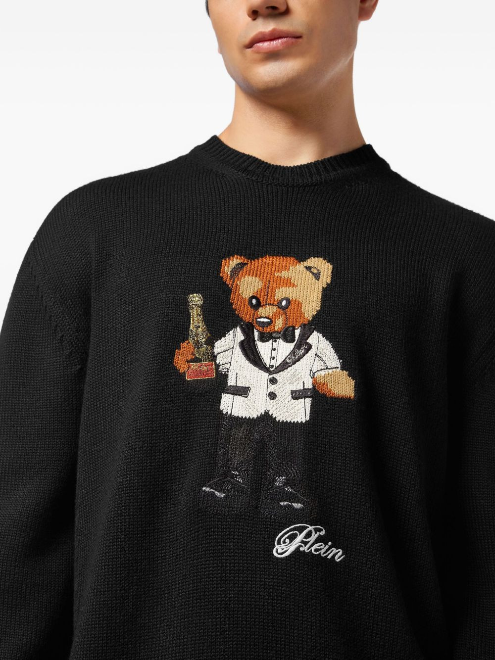 teddy-bear embroidered sweat - 4