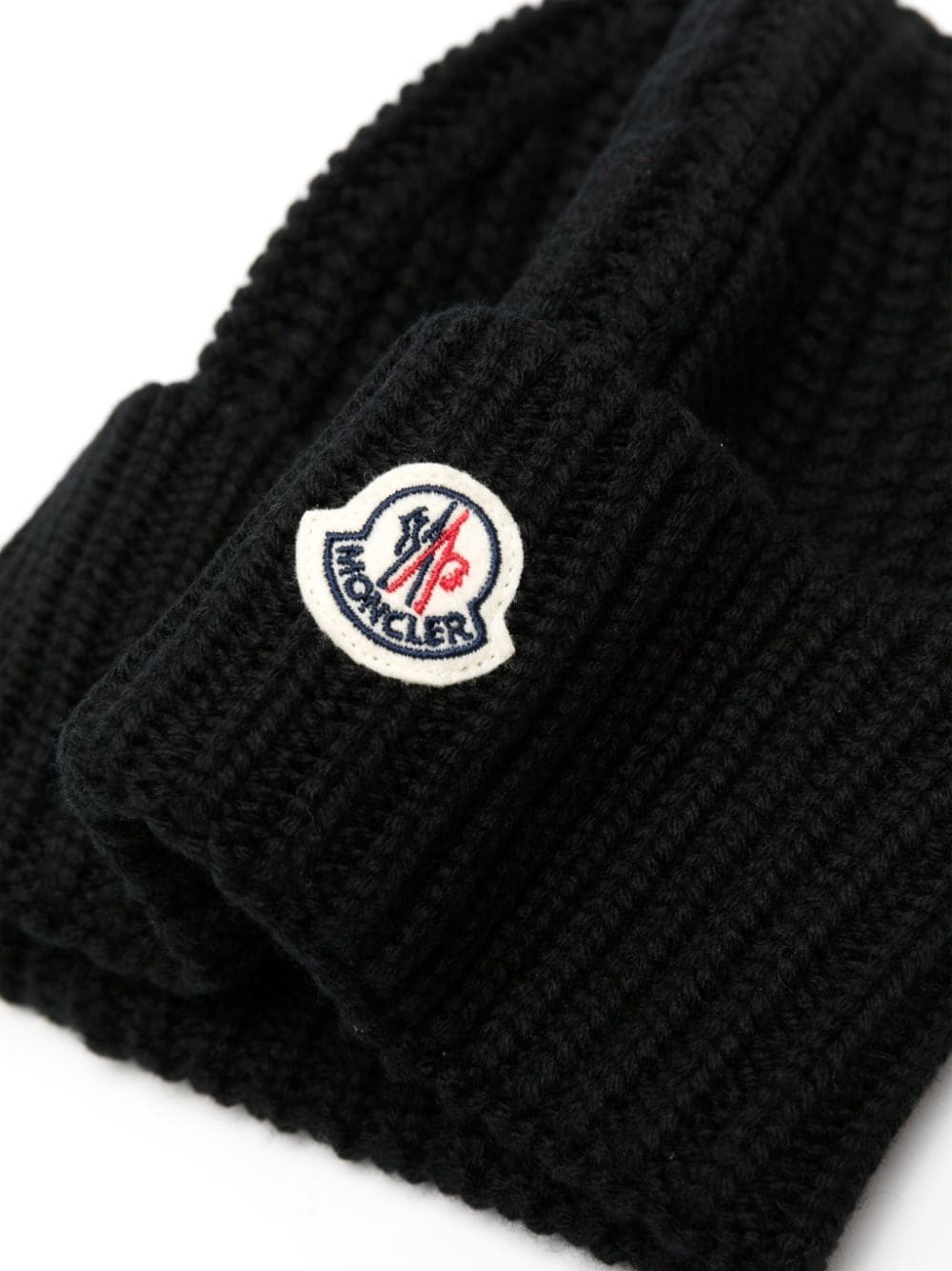 logo-patch knitted beanie - 2
