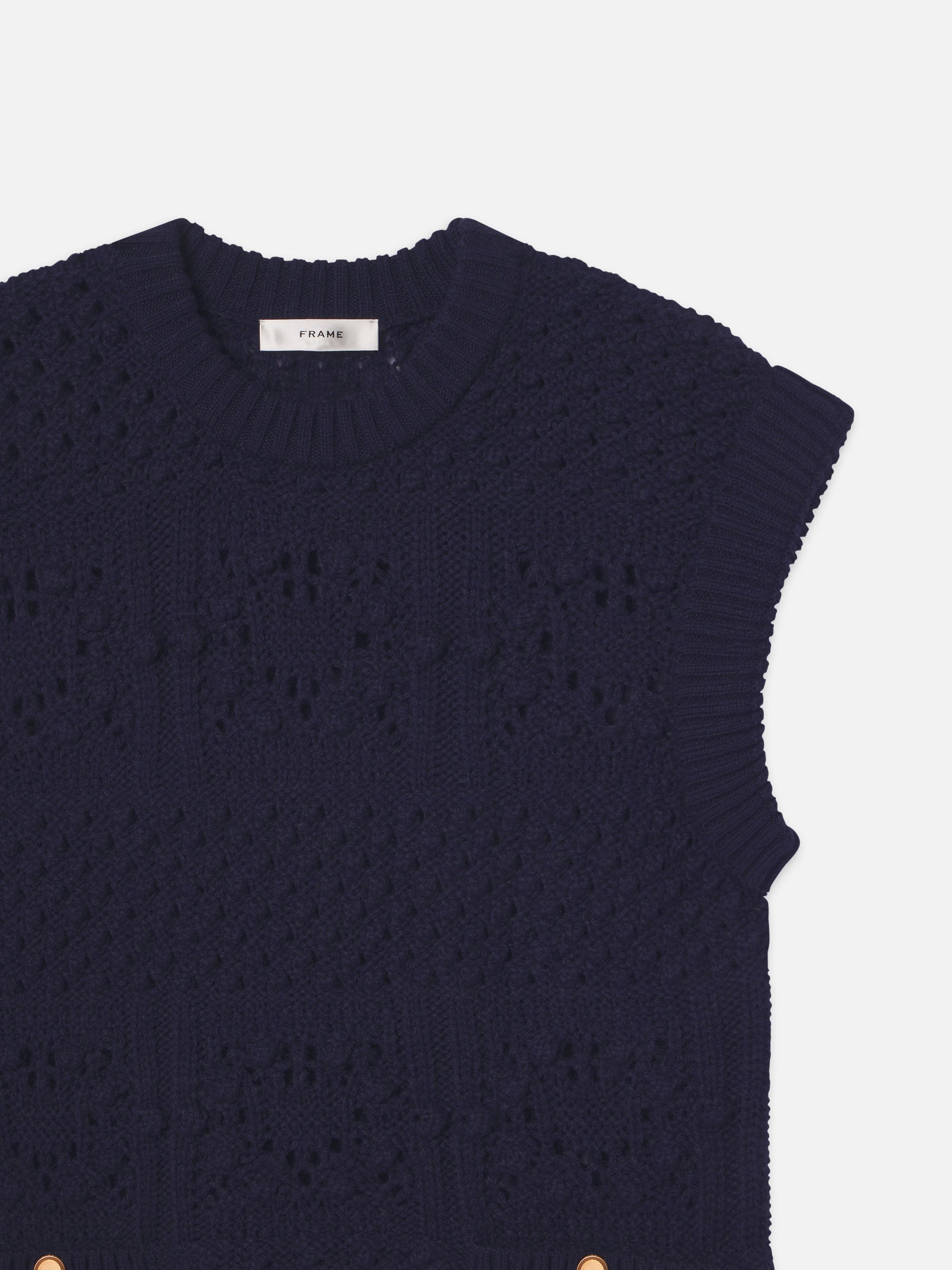 Knitted Vest Dress in Navy - 3