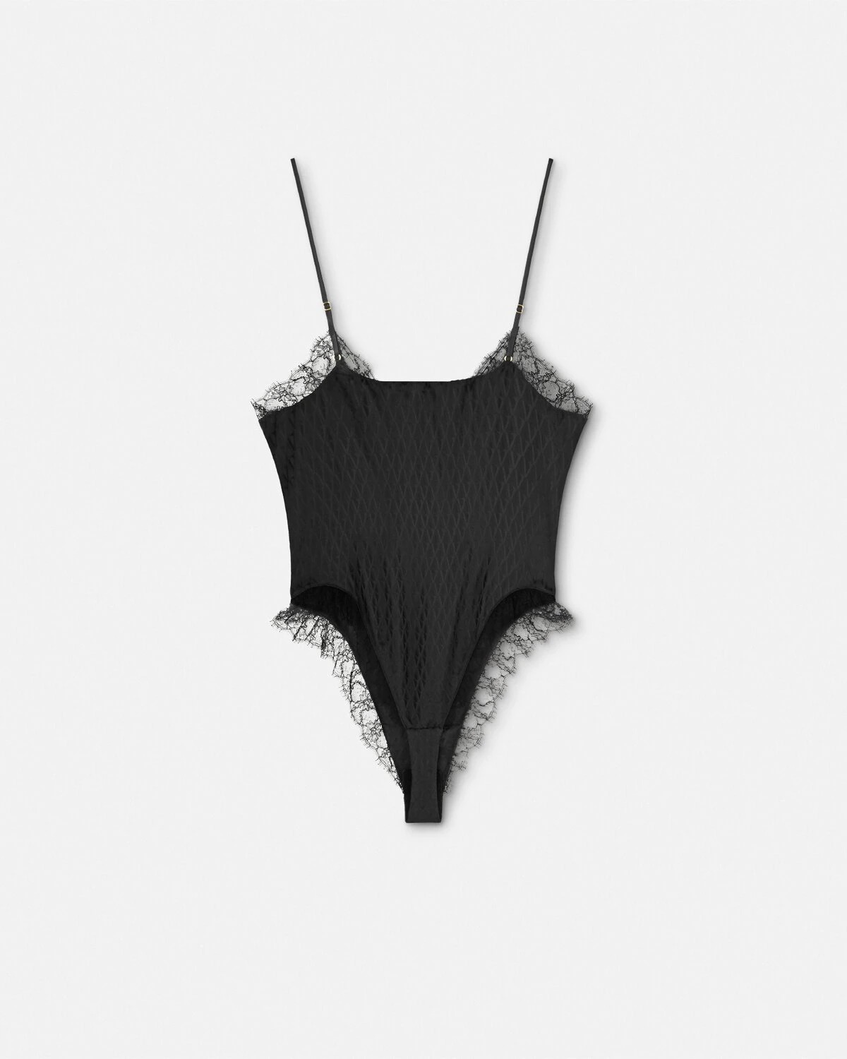 V Allover Jacquard Silk Bodysuit - 6