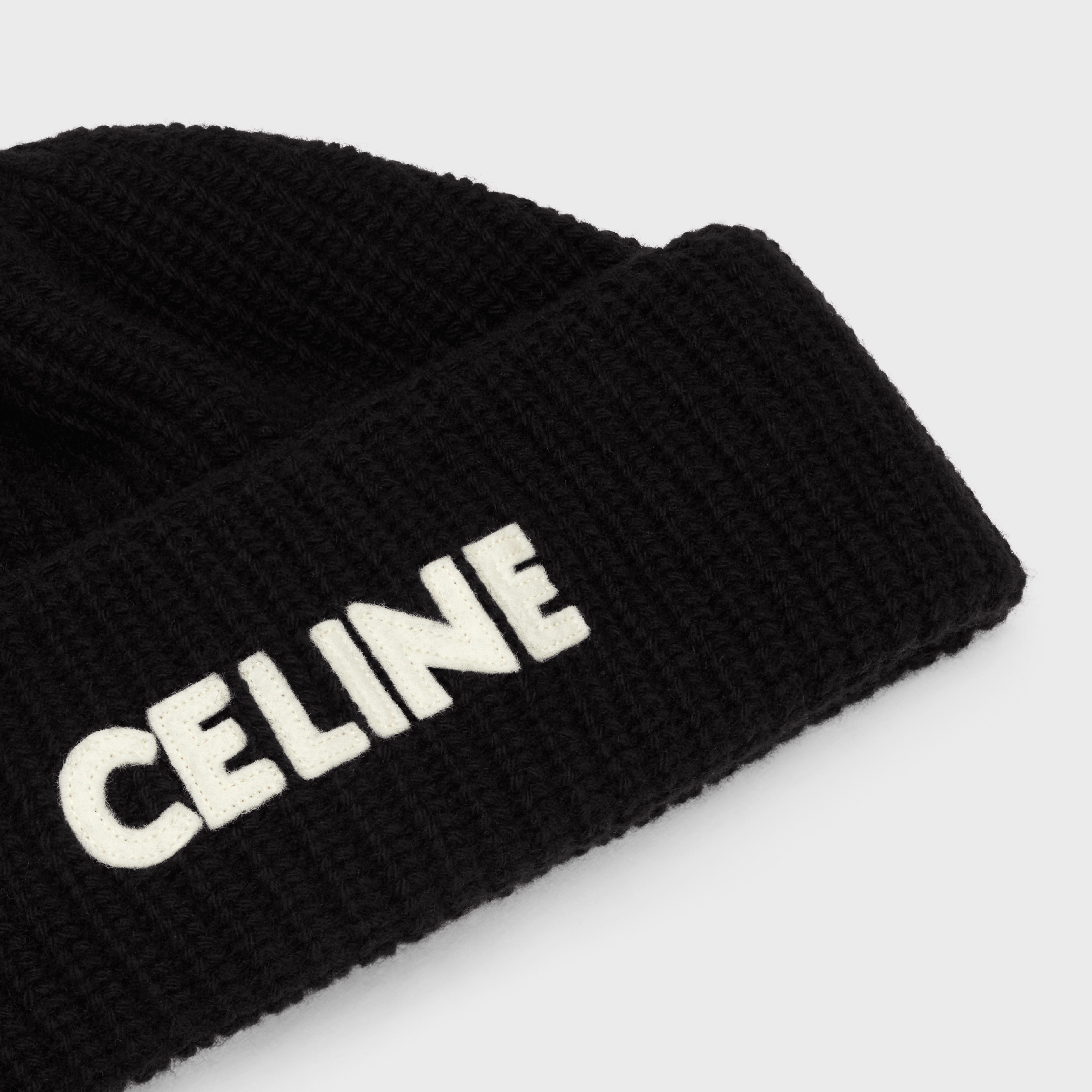 CELINE EMBROIDERED BEANIE IN RIBBED WOOL - 3
