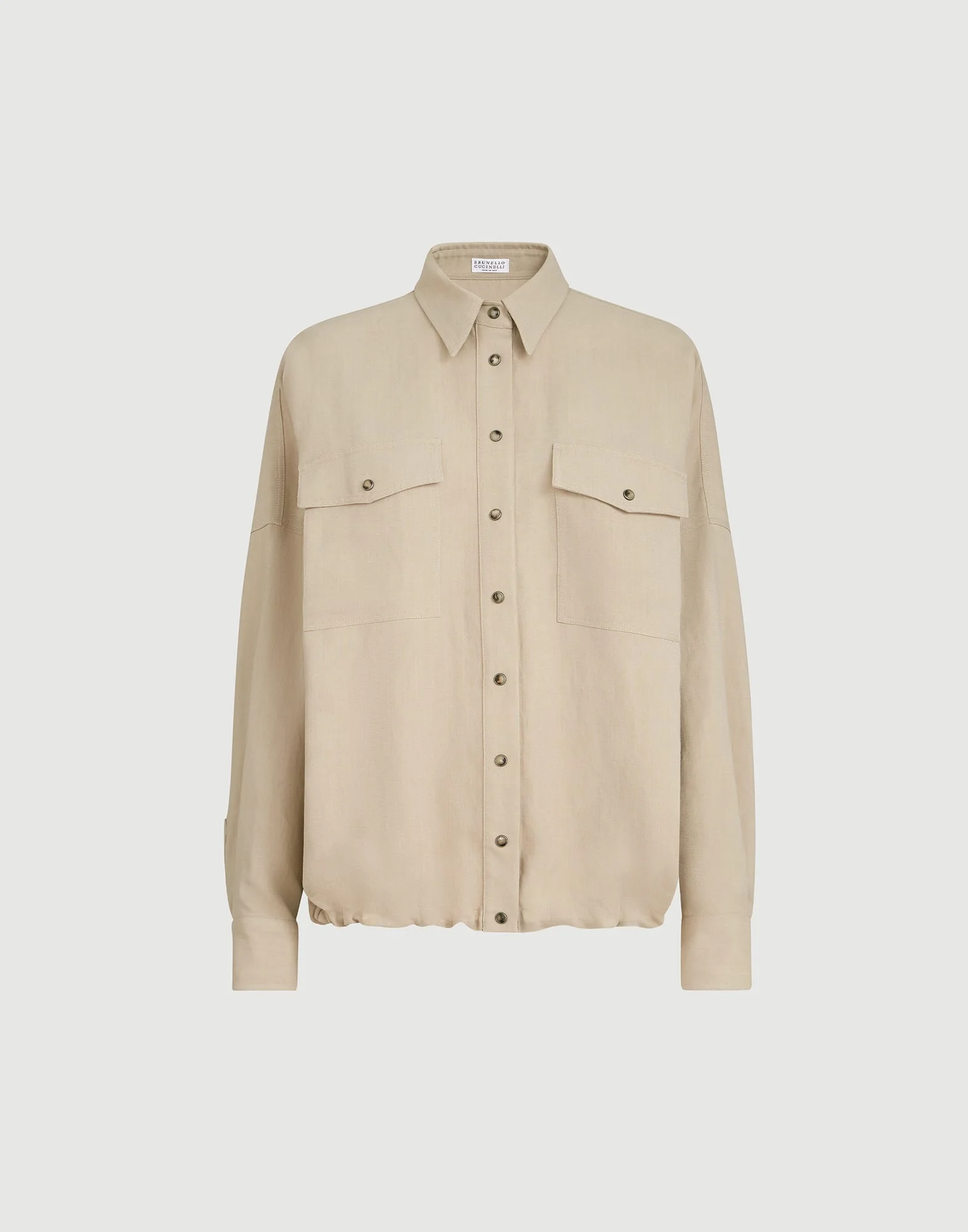 Viscose and linen fluid twill shirt - 1