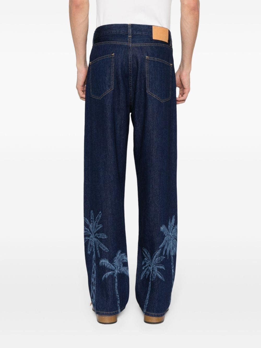 graphic-print cotton straight-leg jeans - 4