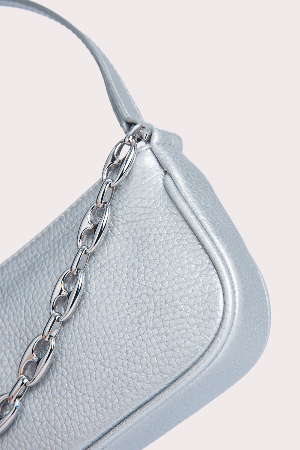 Mini Rachel Silver Flat Grain Leather - 5