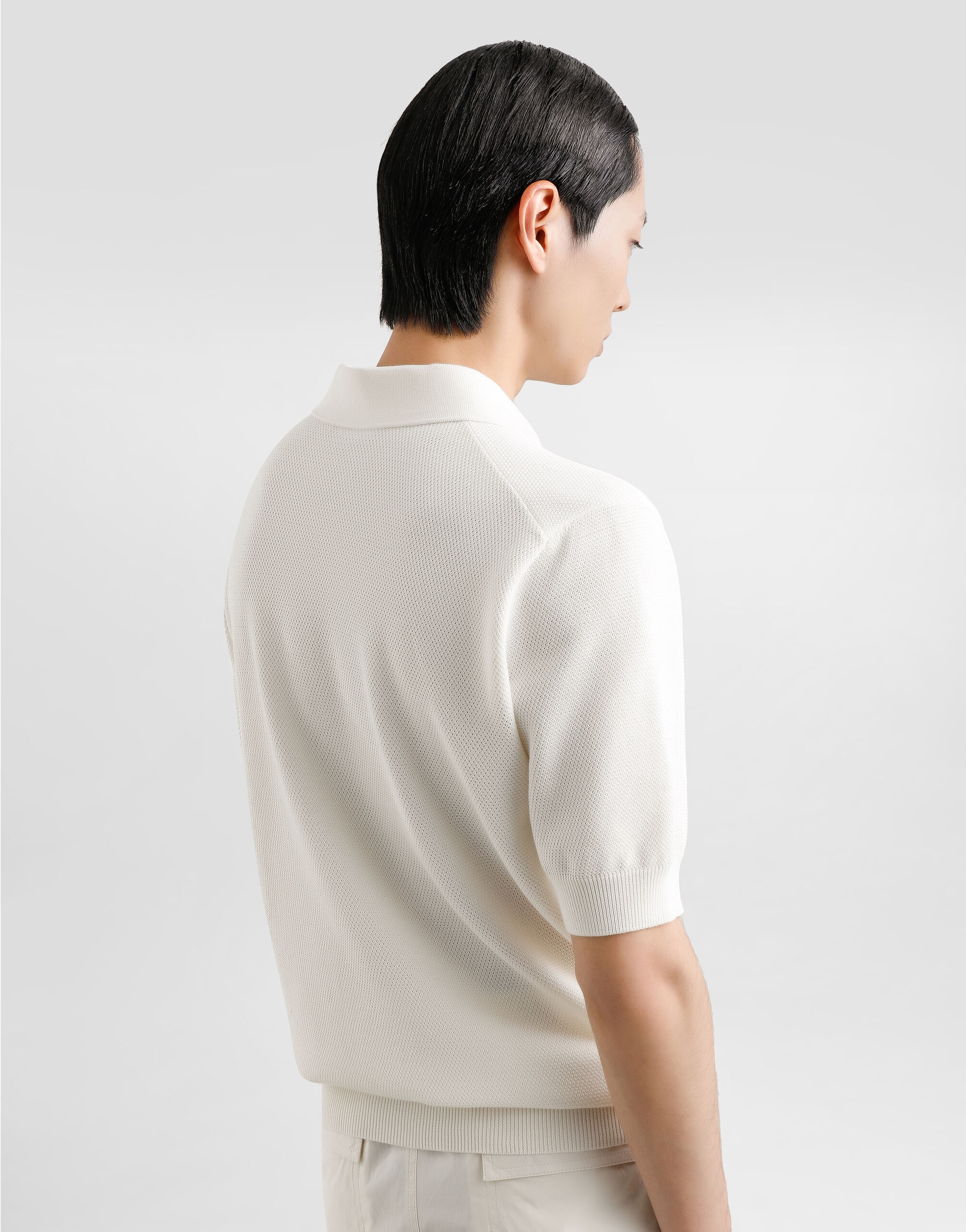 Cotton polo-shirt with logo tag - 5