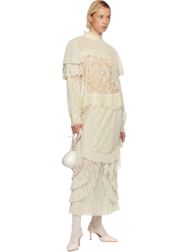ANNA SUI Off-White Victorian Lace Blouse outlook