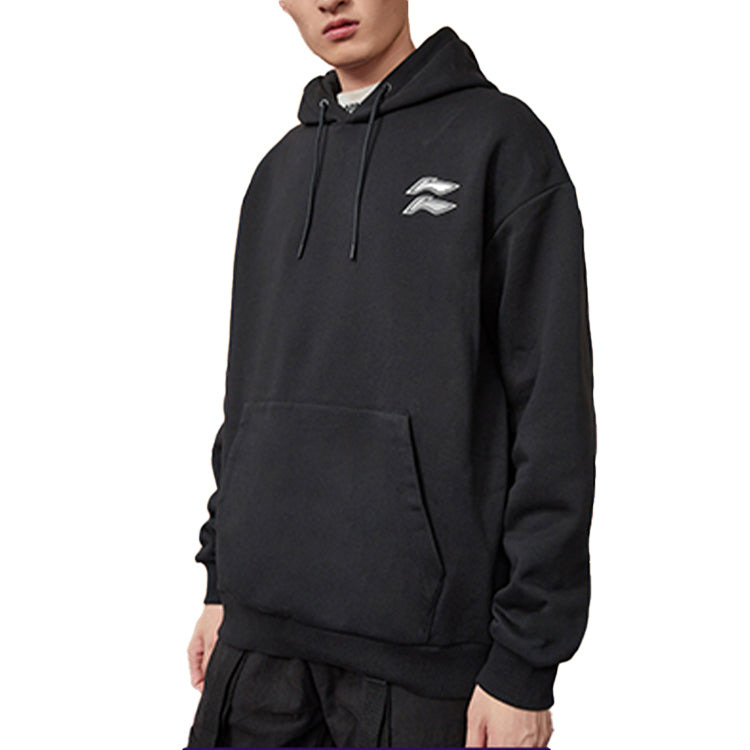 Li-Ning Sports Fashion Series Loose Pullover Hoodie 'Black' AWDQB38-1 - 3