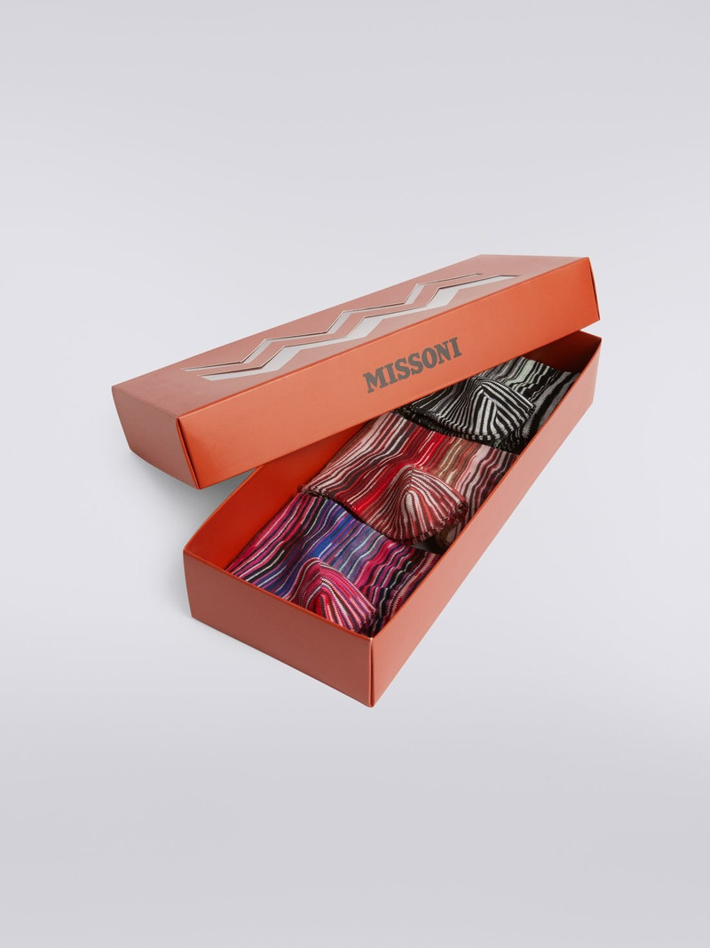 Missoni Three-piece set of short striped cotton blend socks outlook