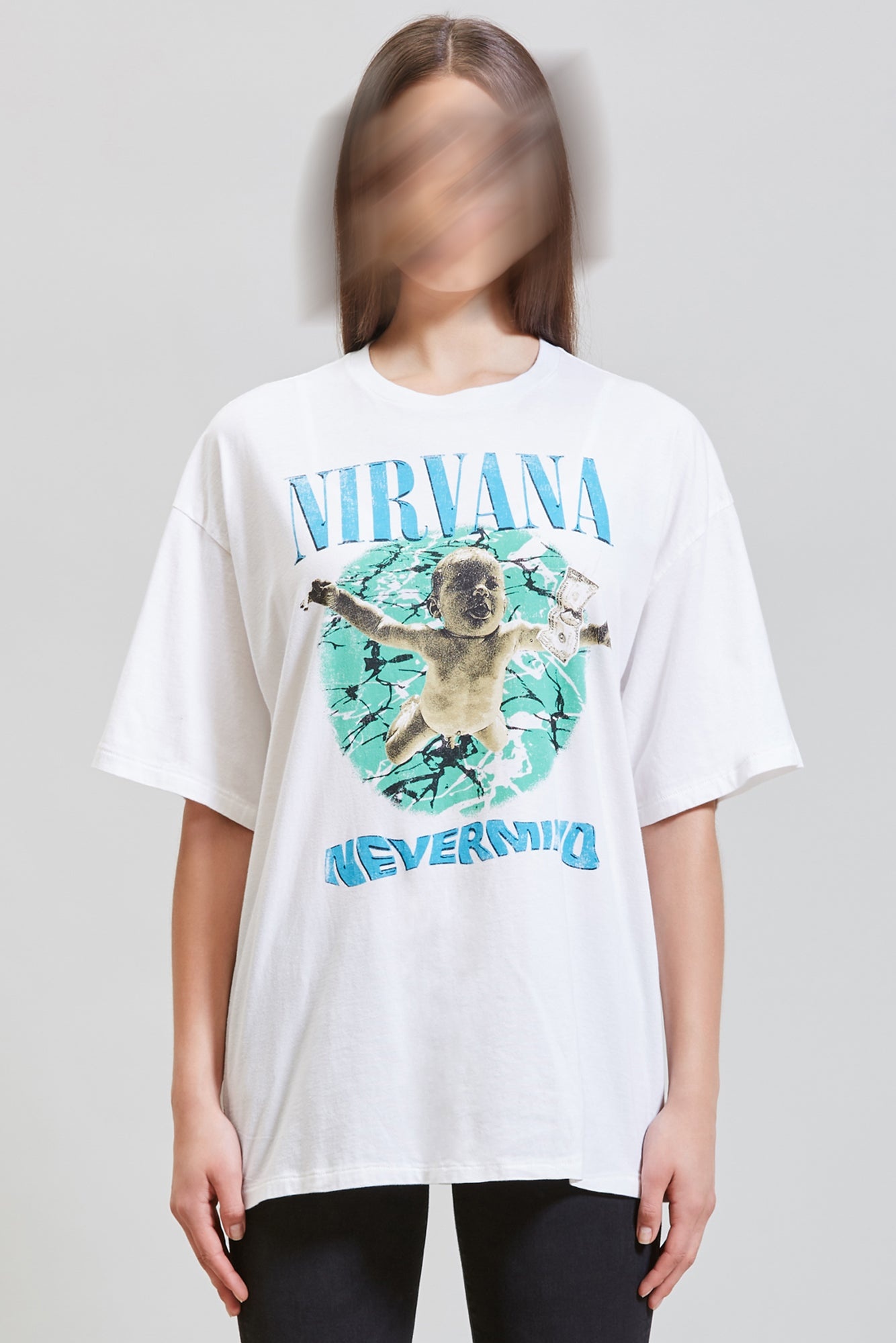 NIRVANA NEVERMIND ALBUM COVER OVERSIZED T SHIRT - ECRU | R13 - 3