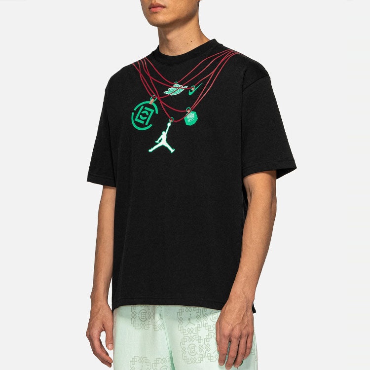 Air Jordan x CLOT Crossover China Printing Alphabet Logo Round Neck Pullover Short Sleeve Asia Editi - 5
