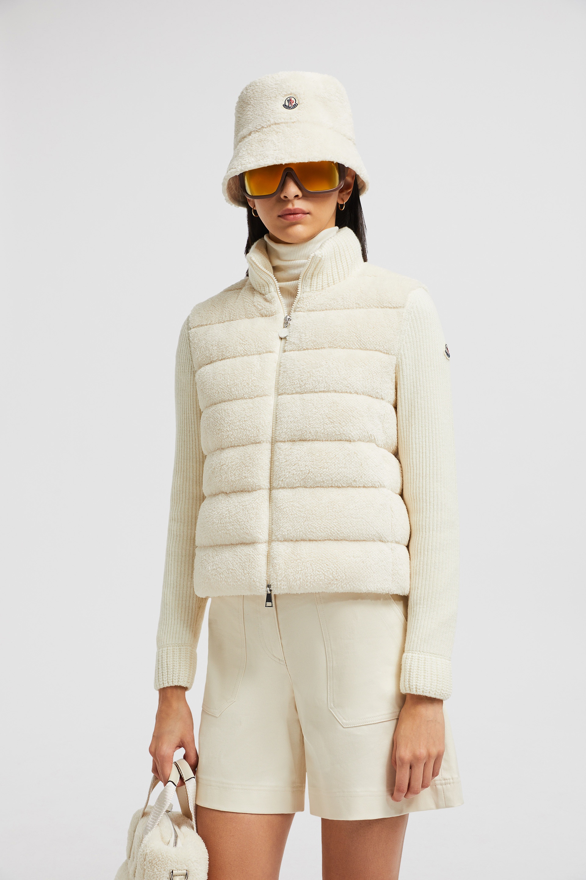Padded Wool & Teddy Zip-Up Cardigan - 2