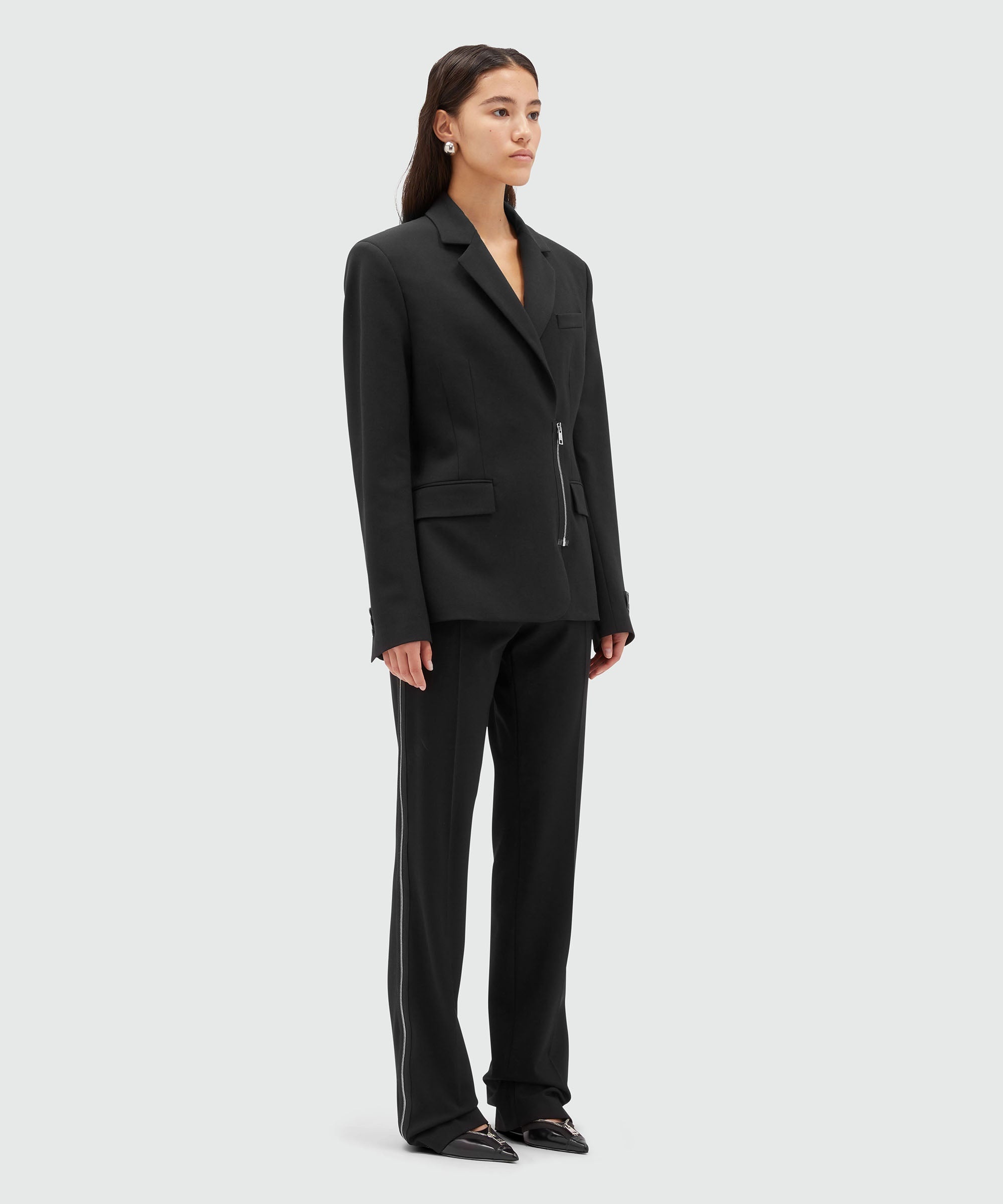 Blended wool jacket with zipper closure - 4