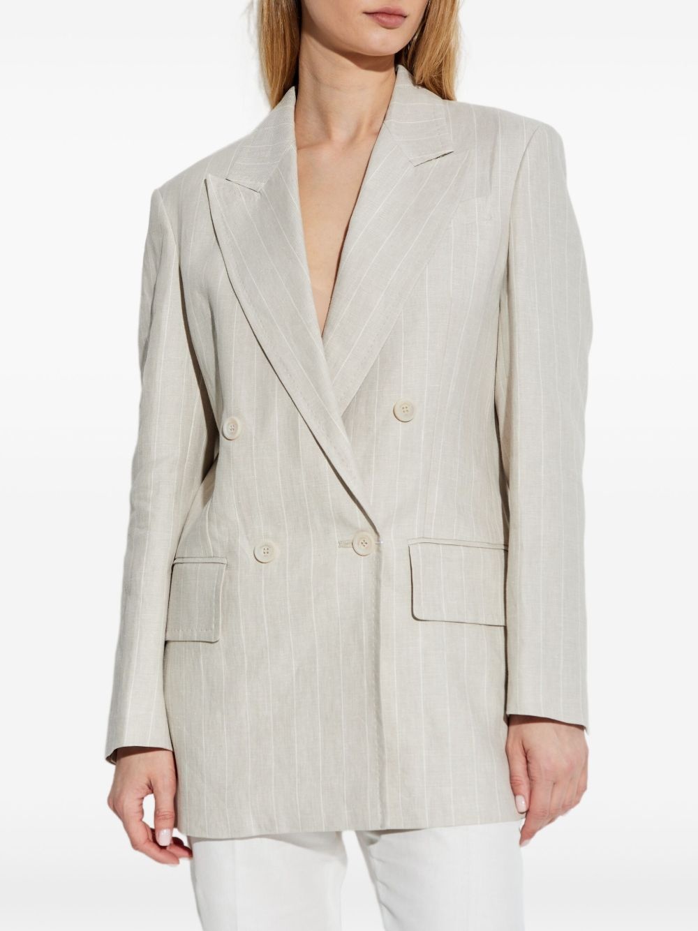 Gerla pinstripe double-breasted blazer - 3