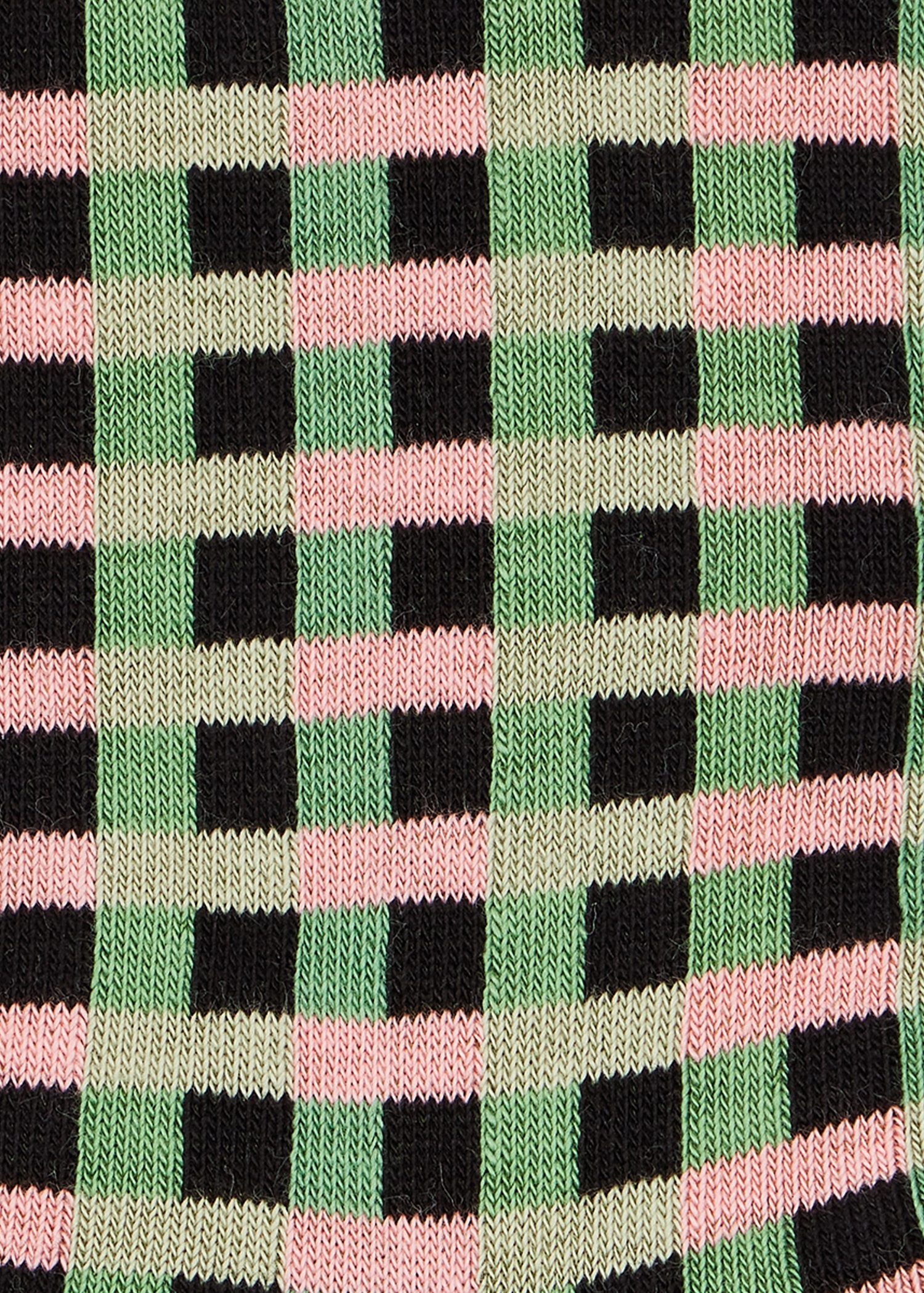 Green Cotton-Blend Multi Colour Check Socks - 3