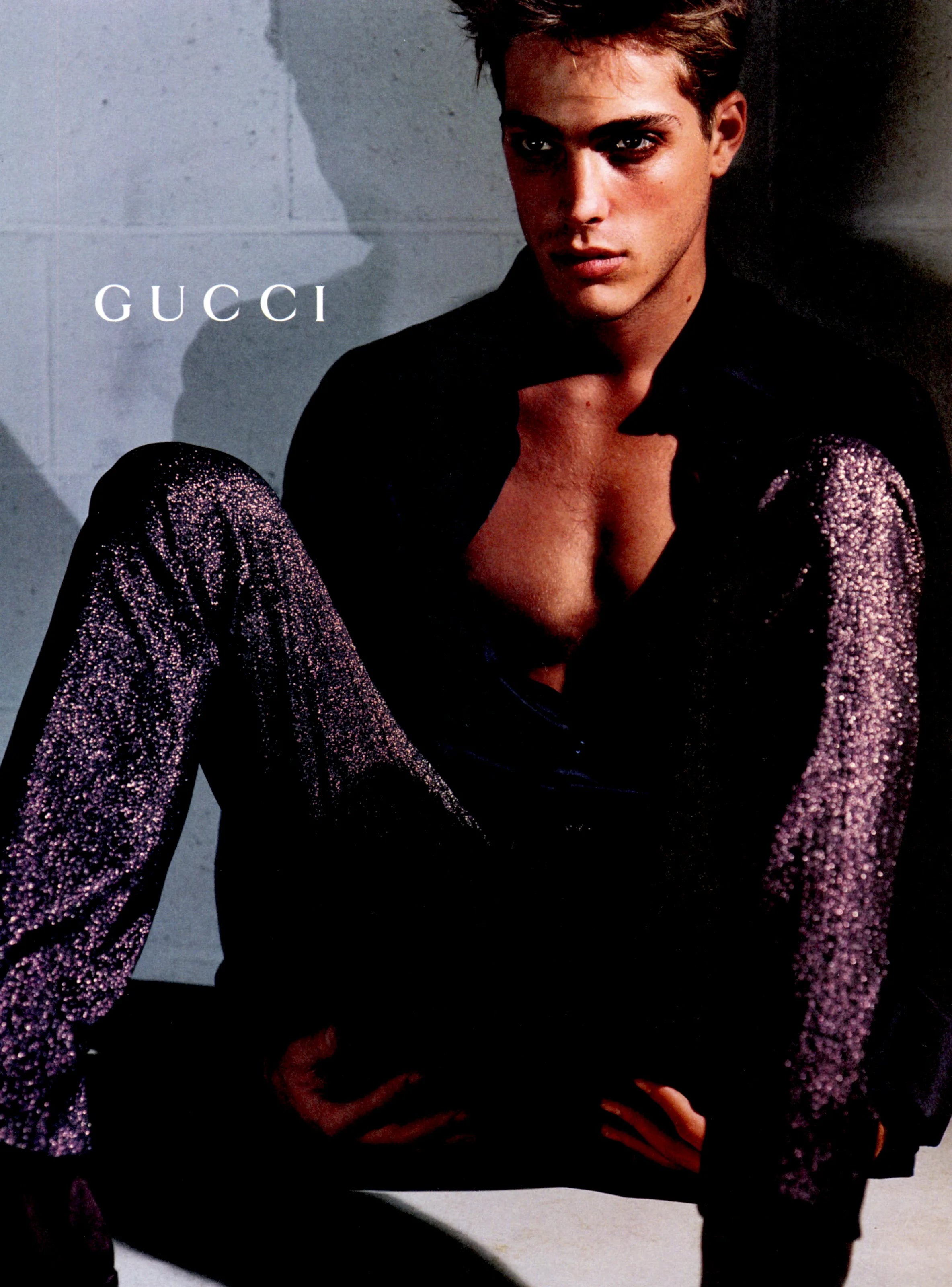 Gucci Spring 1997 Tom Ford Metallic Brown Glitter Lurex Pants 40 - 16