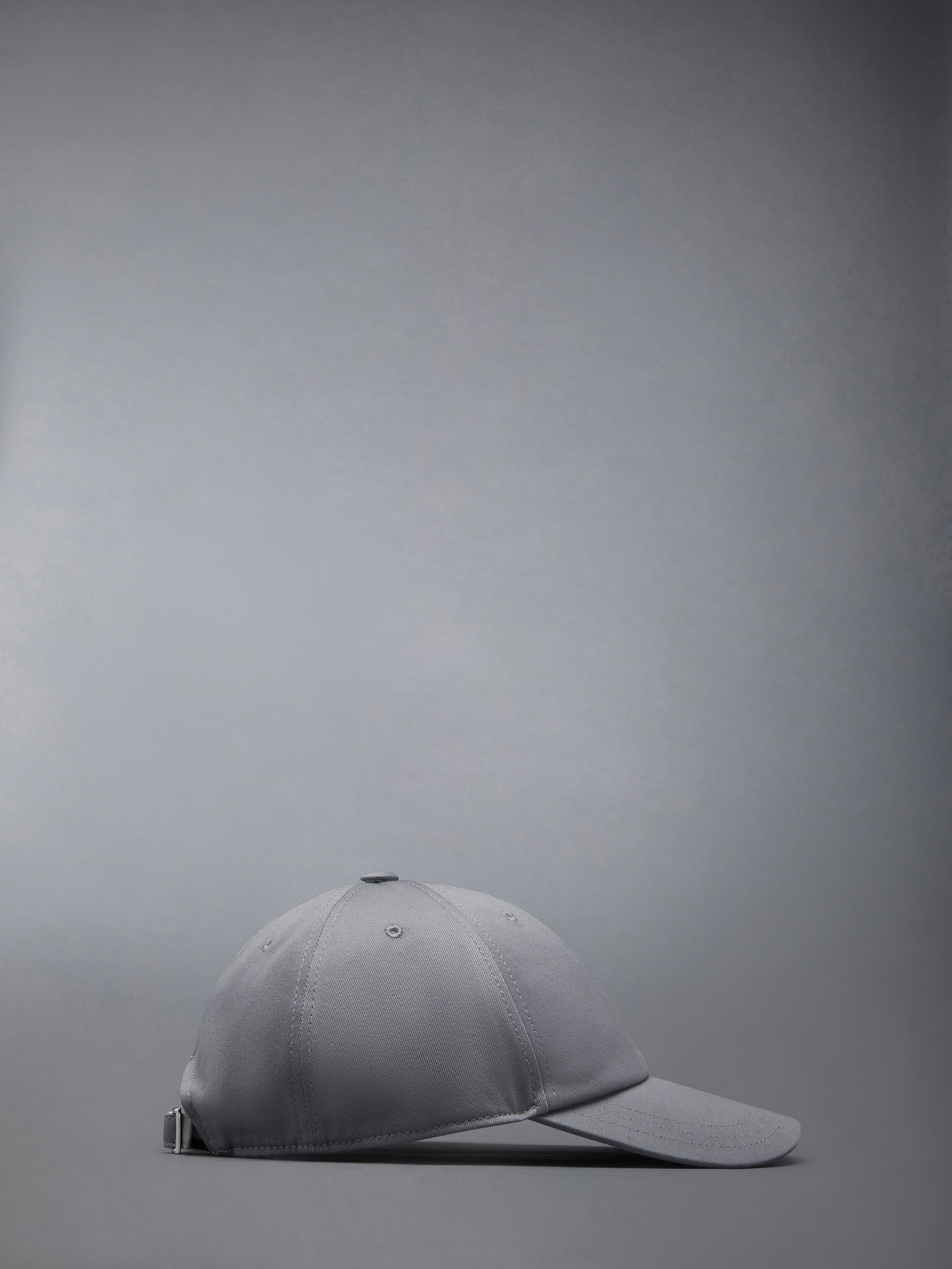 Medium Grey Cotton Twill Baseball Cap - 2