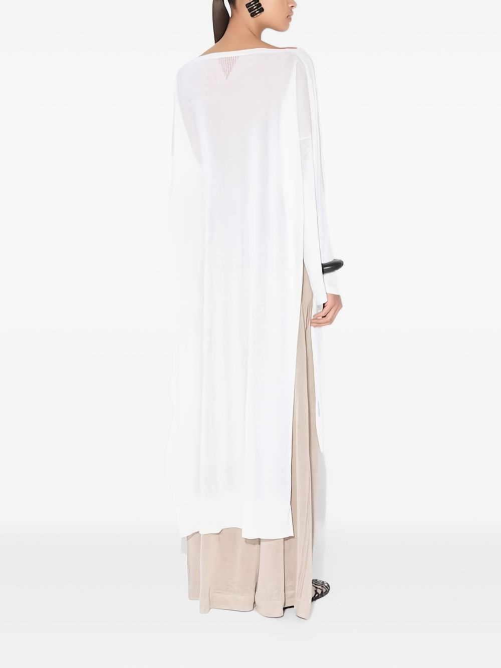 side-opening linen-silk blend top - 4