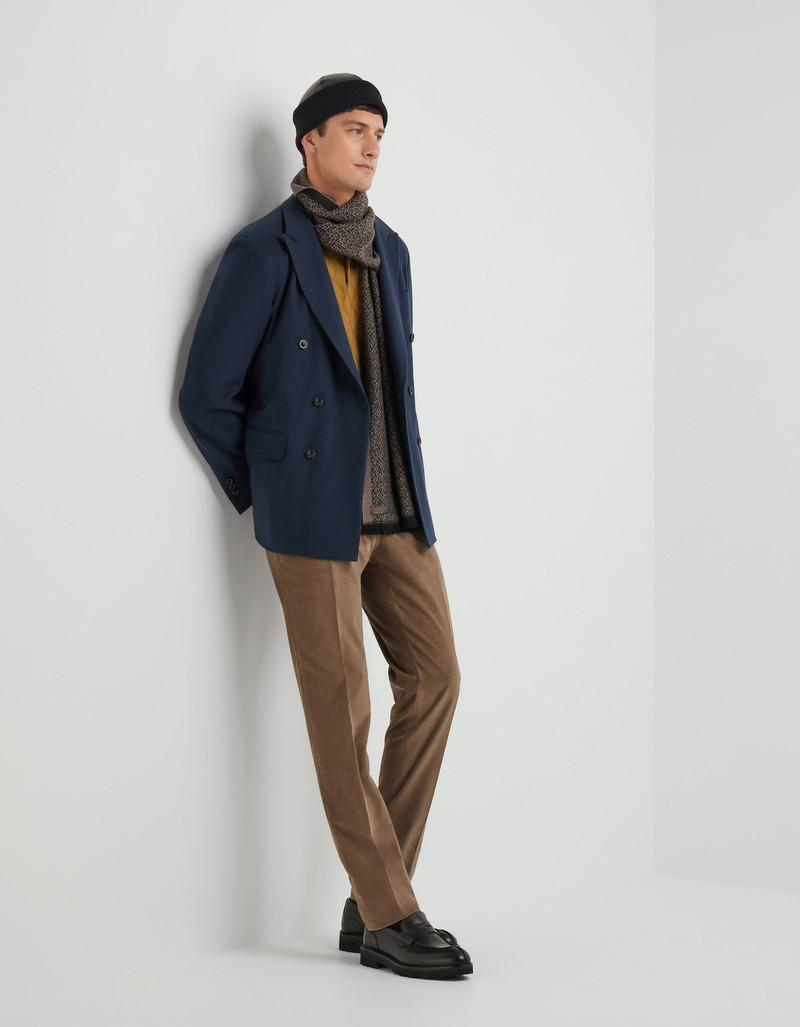 Canali WALNUT STRETCH COTTON AND CASHMERE VELVET PANTS - EXCLUSIVE outlook