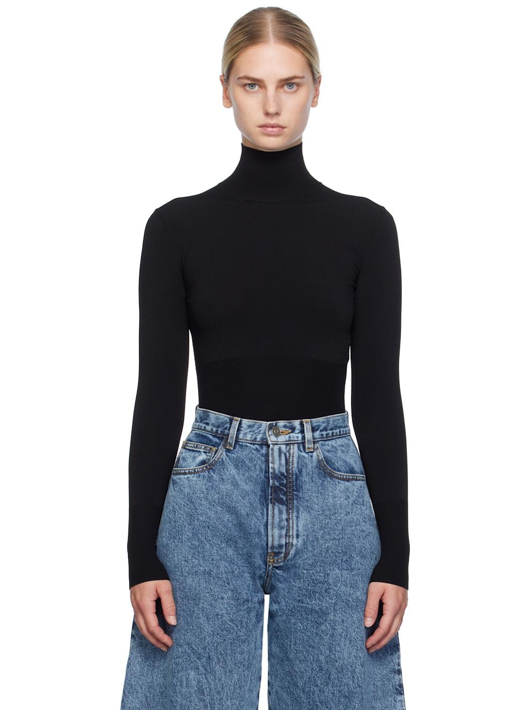 Black Rib Turtleneck - 1