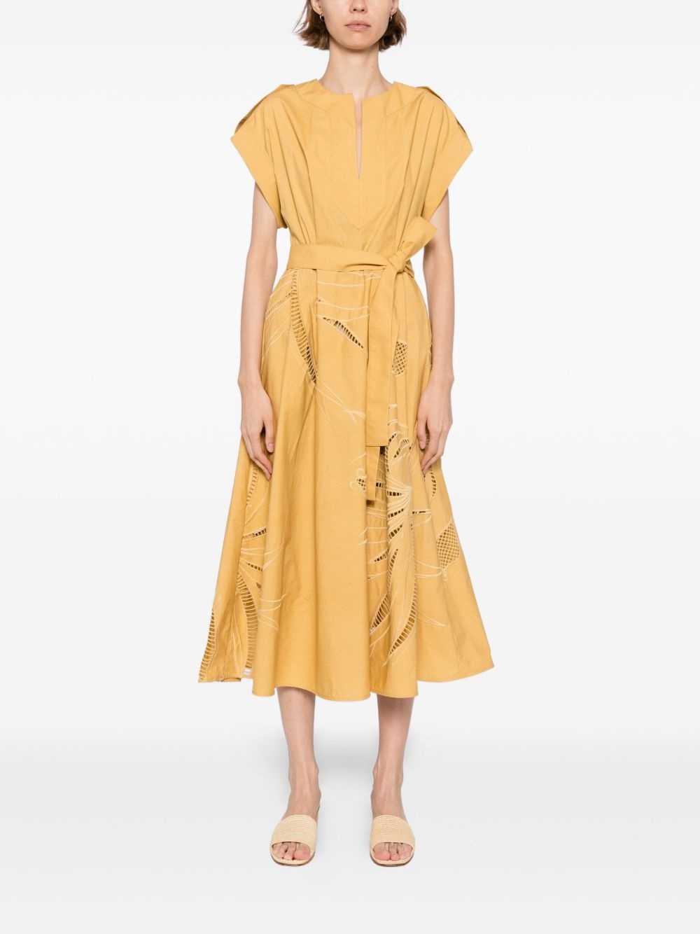 embroidered midi dress - 2