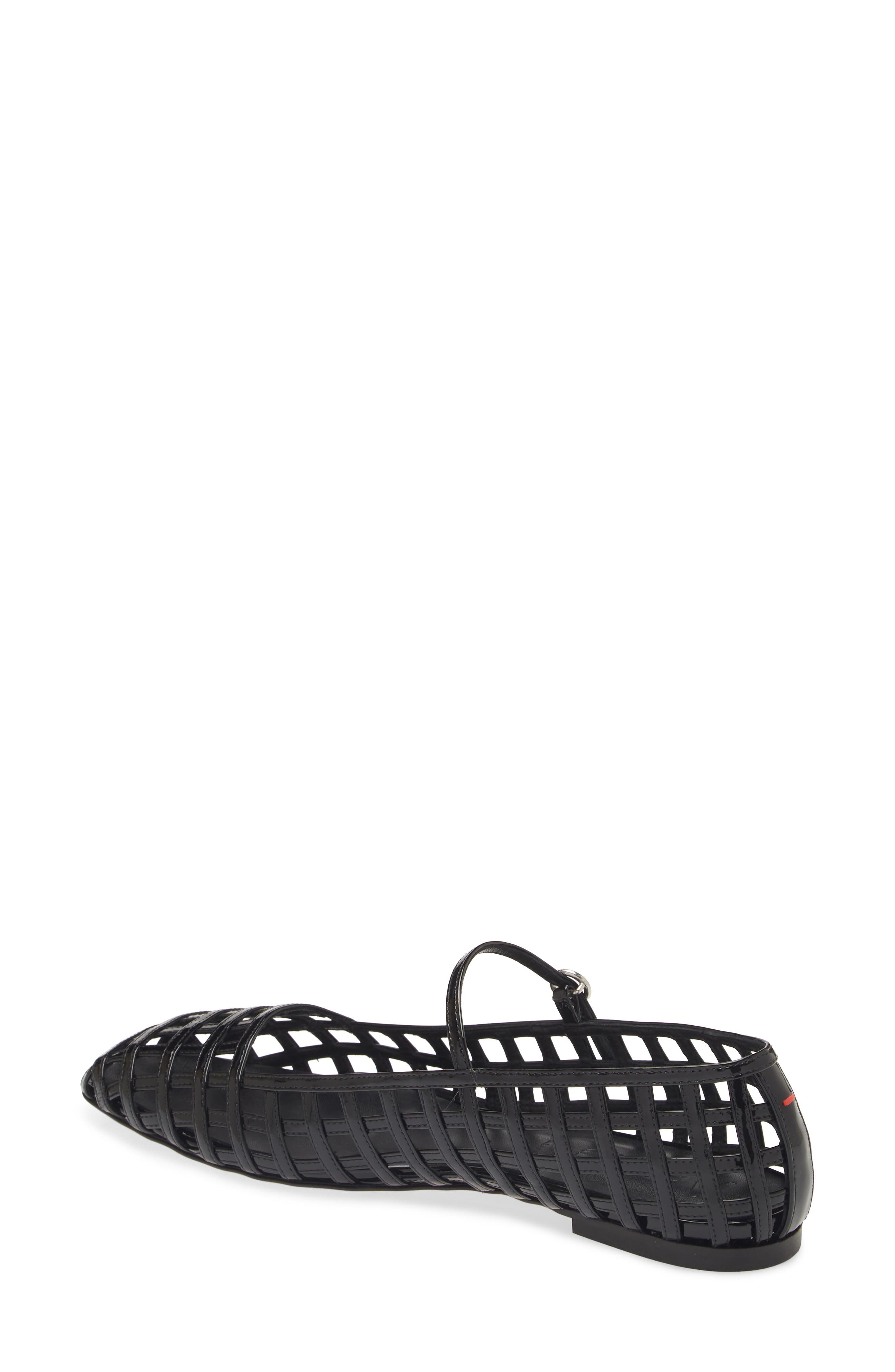 aeyde Uma Caged Mary Jane Ballet Flat in Black at Nordstrom - 2