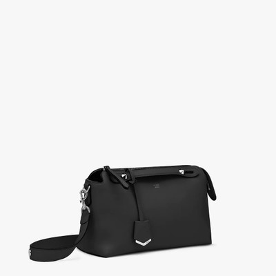 FENDI Soft black leather Boston bag. The interior is divided into two practical compartments by a partitio outlook
