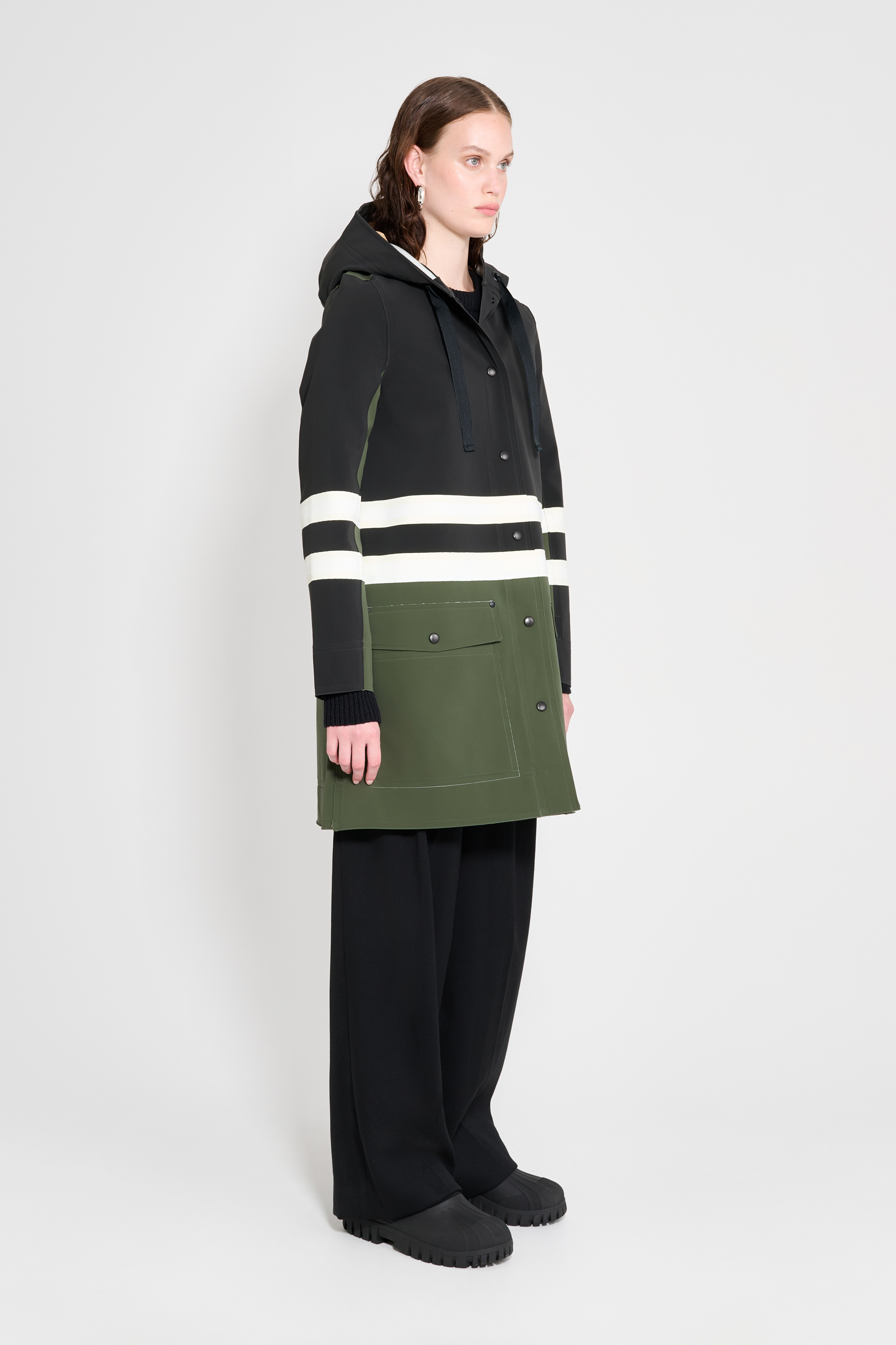 Blackeberg Raincoat Black/Green/White - 2