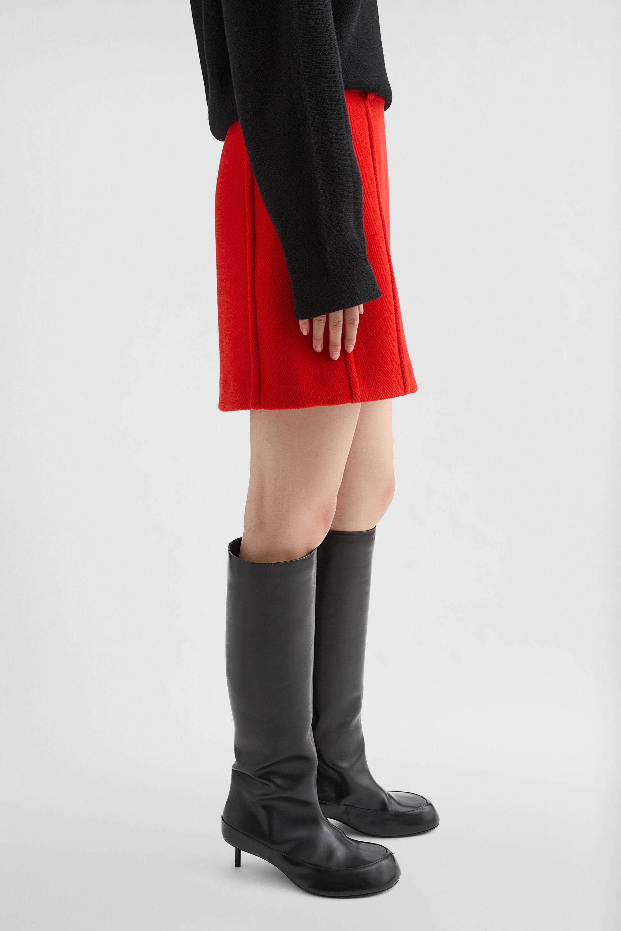 Wool Chevron Mini Skirt - 2