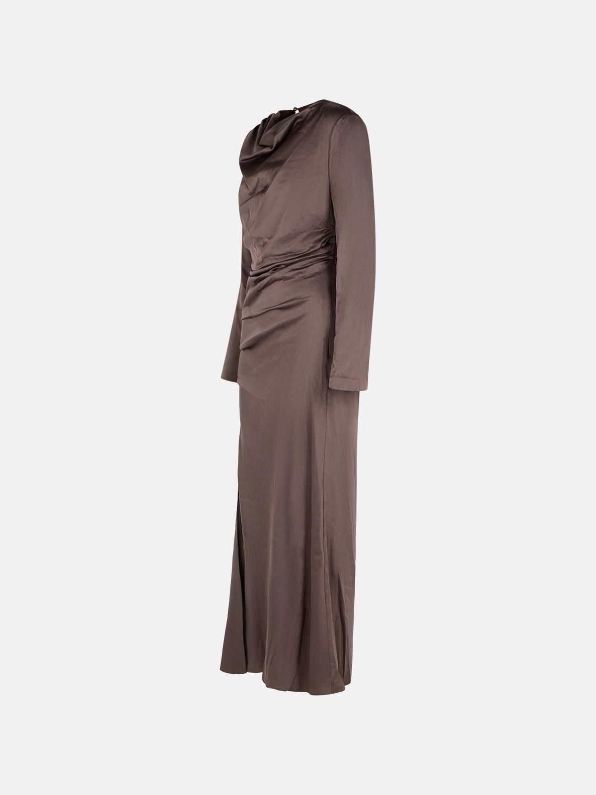 'ODESSA' DRESS IN CHOCOLATE ACETATE BLEND - 2