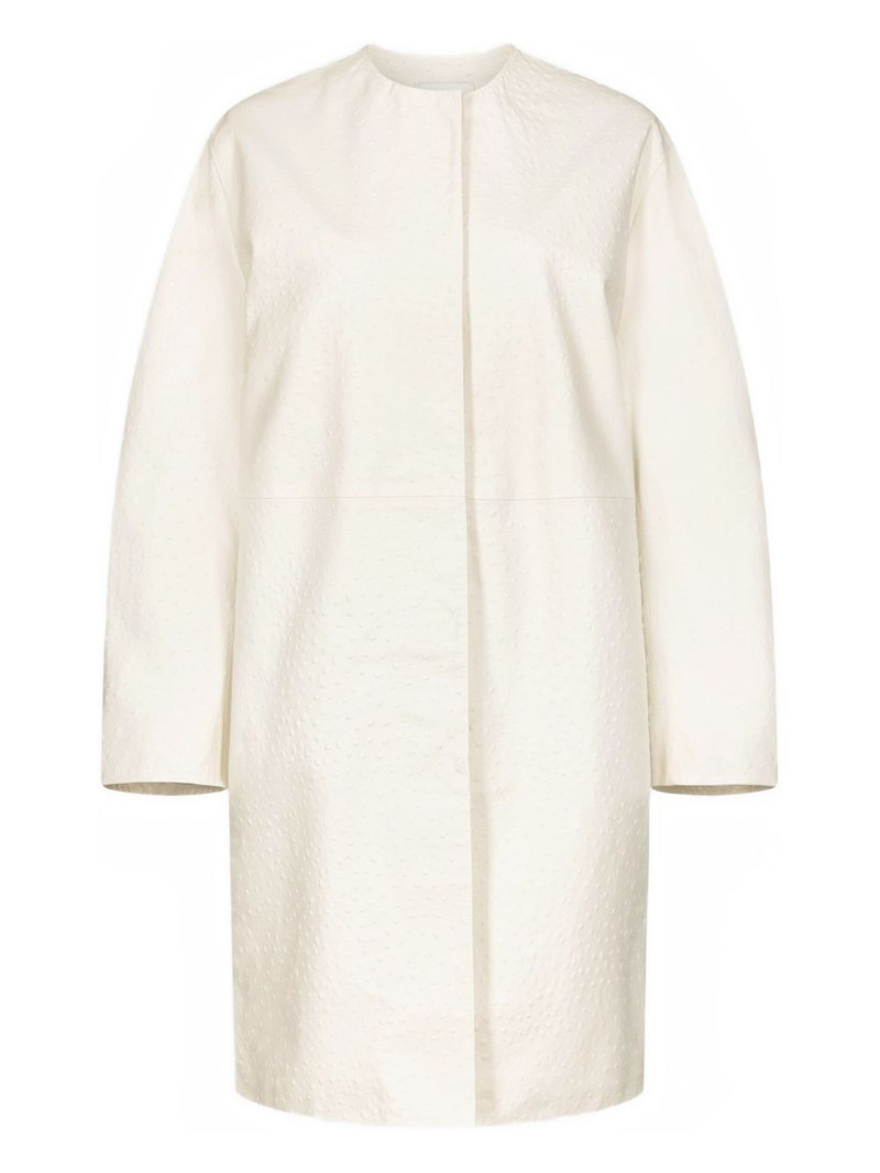 single-breasted collarless coat 1