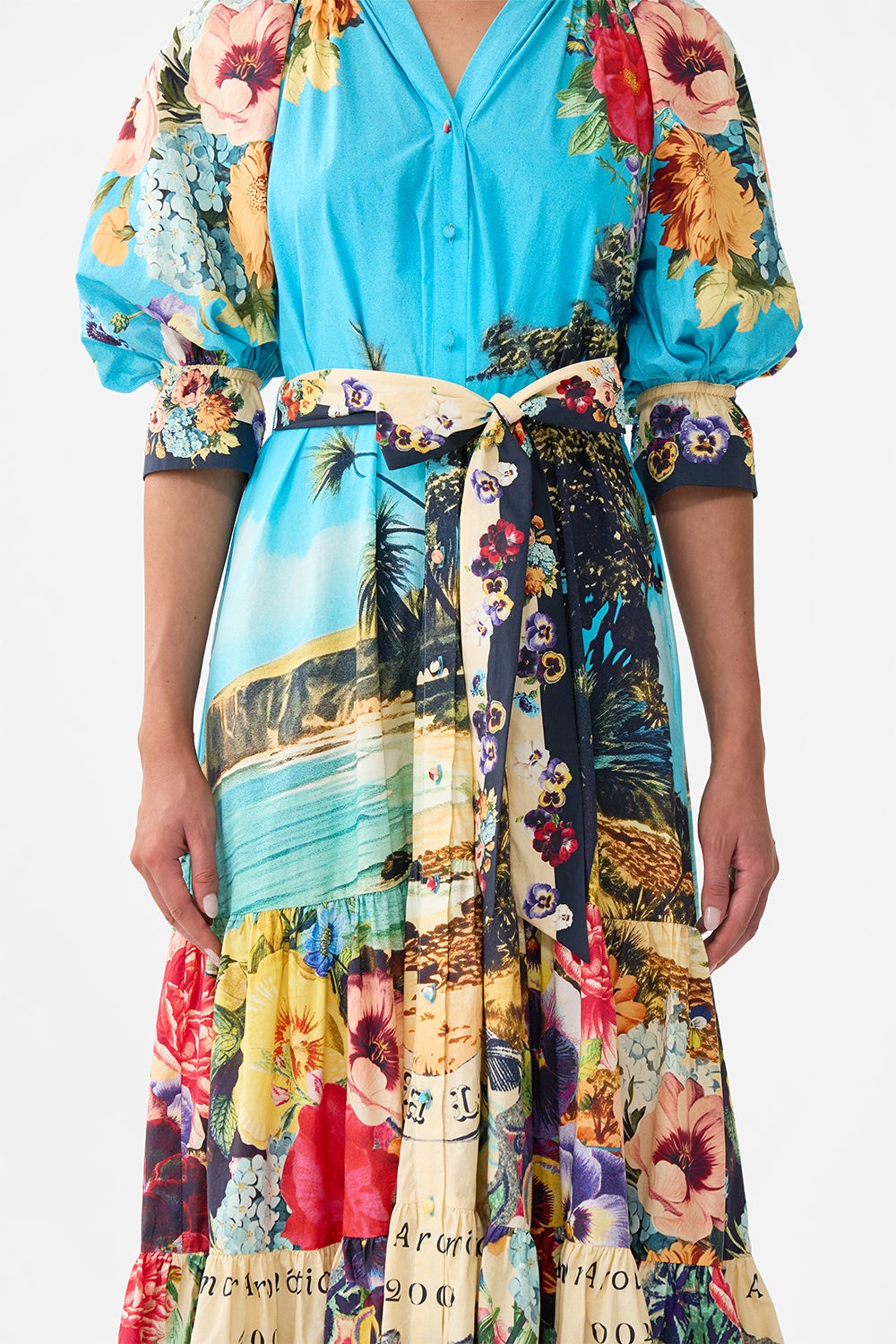 TIERED SHIRT DRESS WITH SHORT SLEEVE - 5
