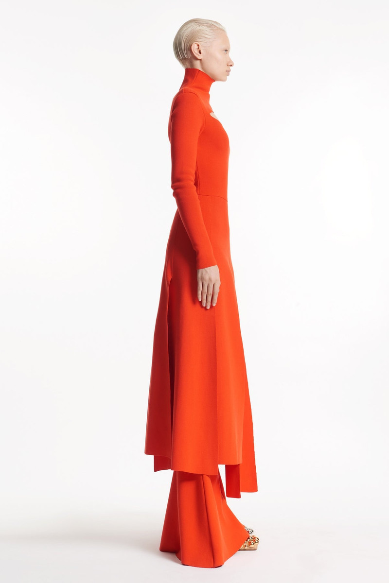 KNIT DRESS WITH FRONT CUTOUT RED 6