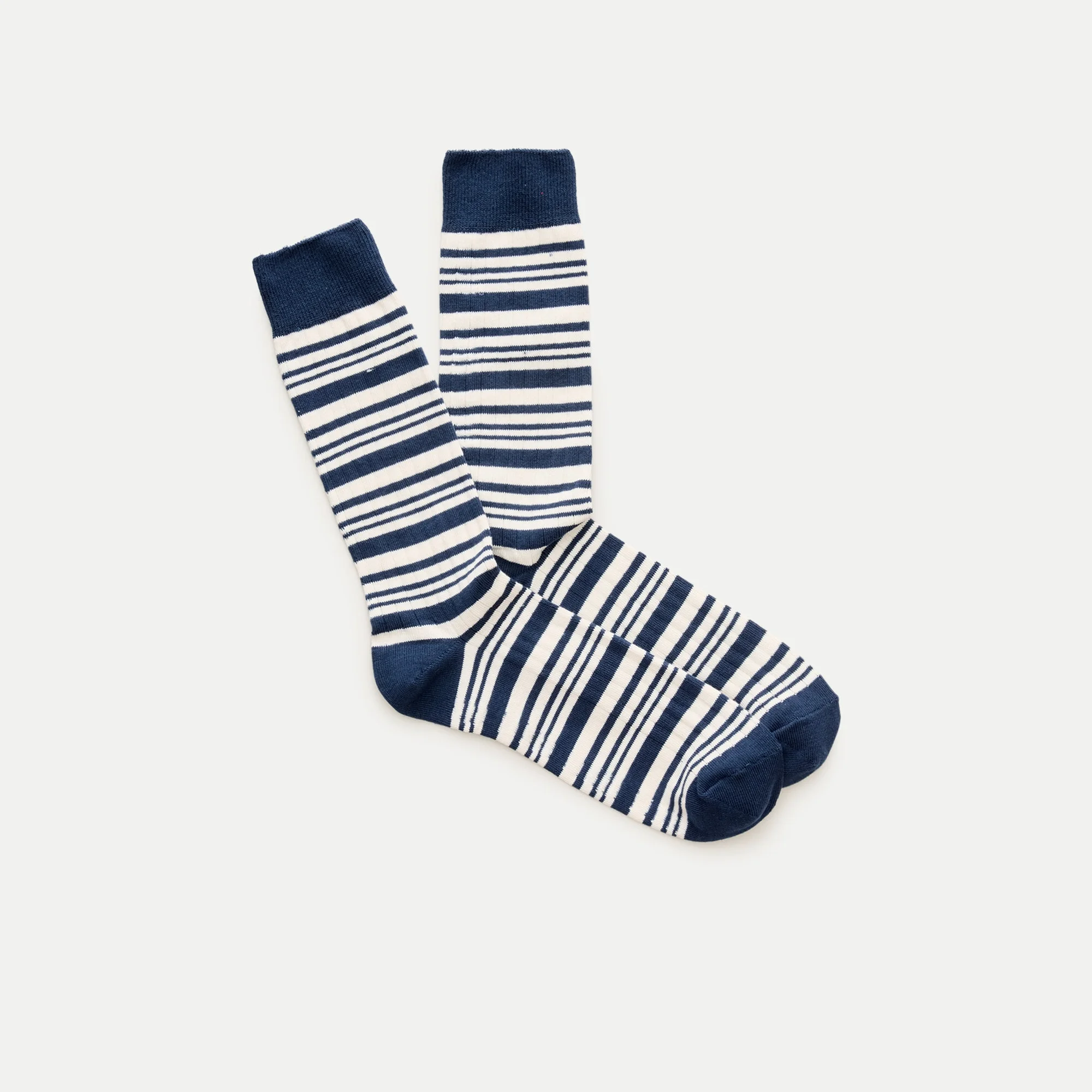 Striped piqué socks - 1