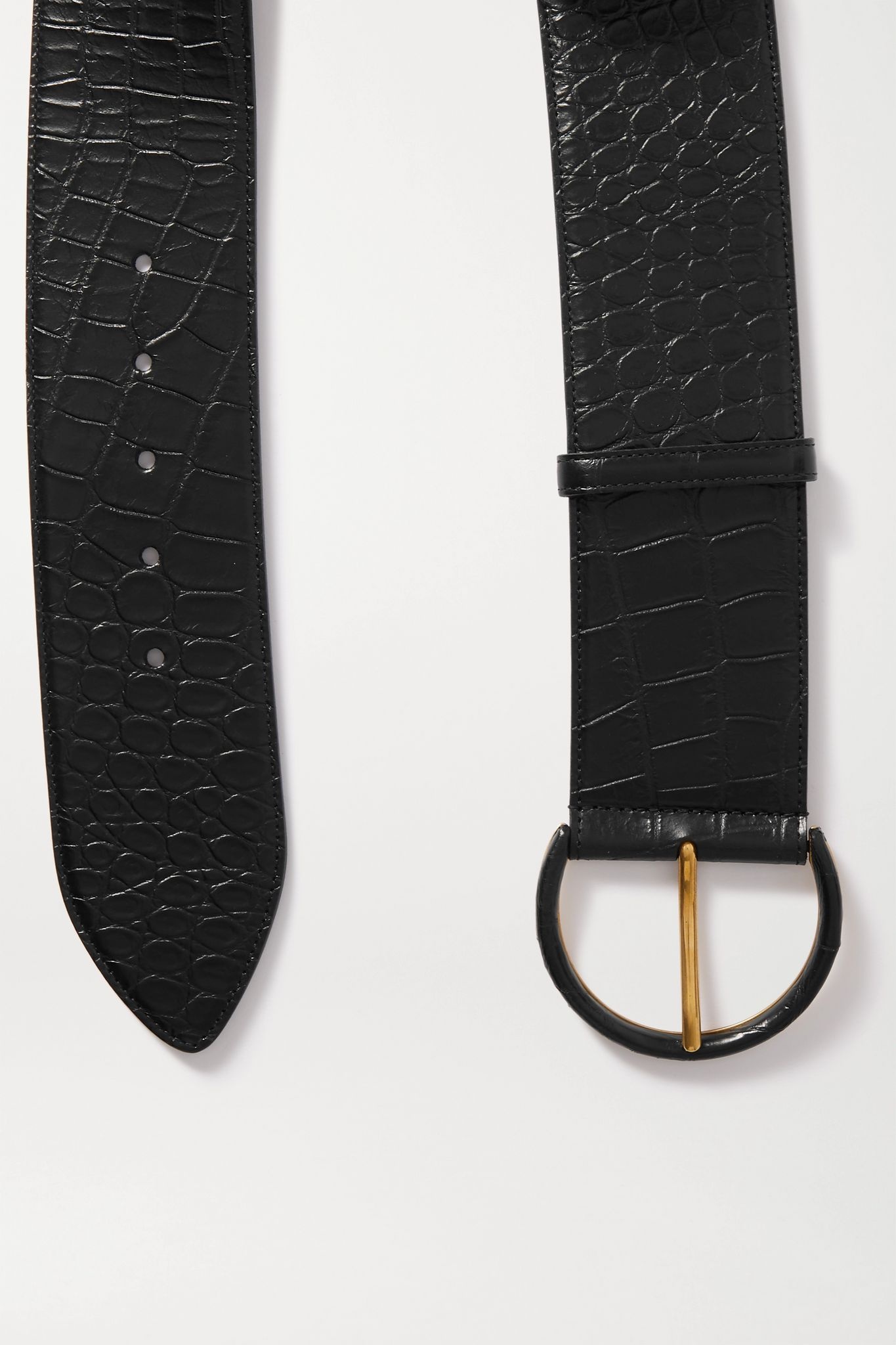 Croc-effect leather belt - 4