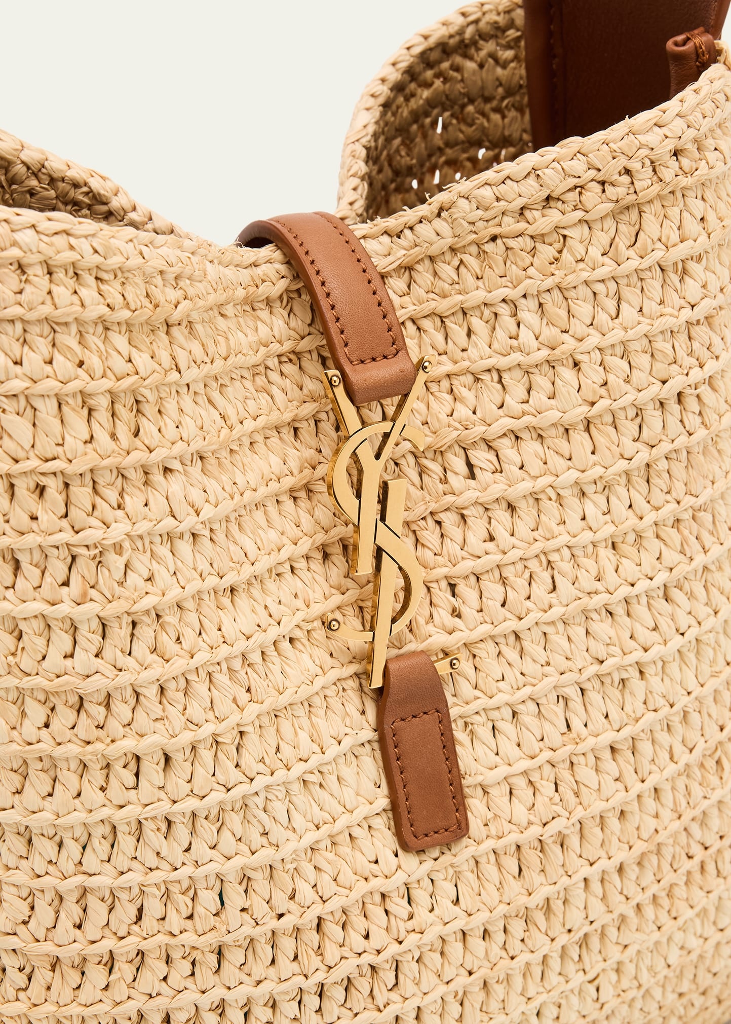 Le 5 A 7 Small YSL Hobo Bag in Raffia and Leather - 5