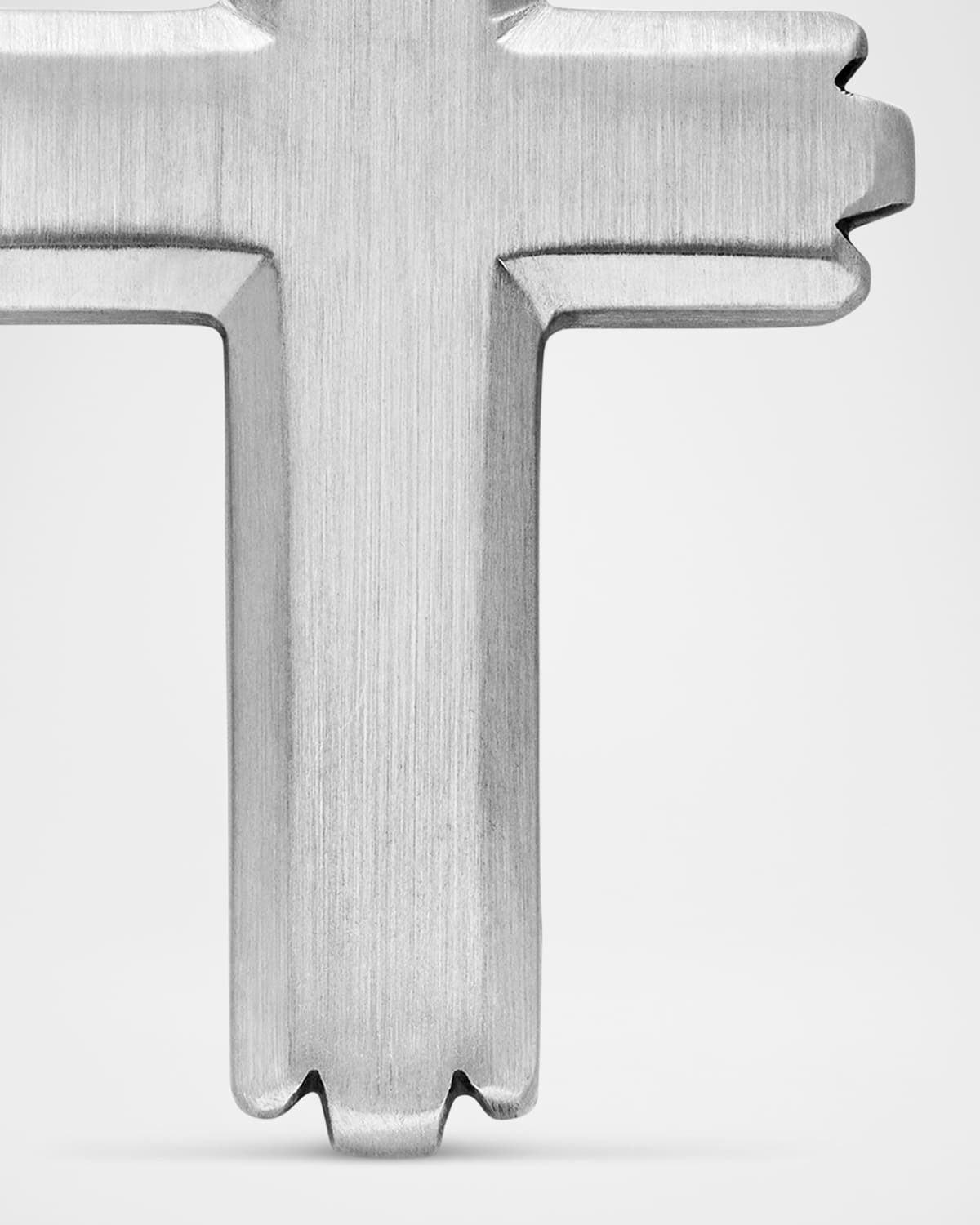Men's Deco Cross Pendant in Silver, 34mm - 8