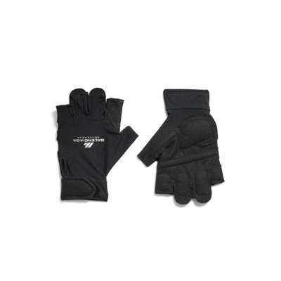 BALENCIAGA Activewear Open Finger Gloves in Black outlook