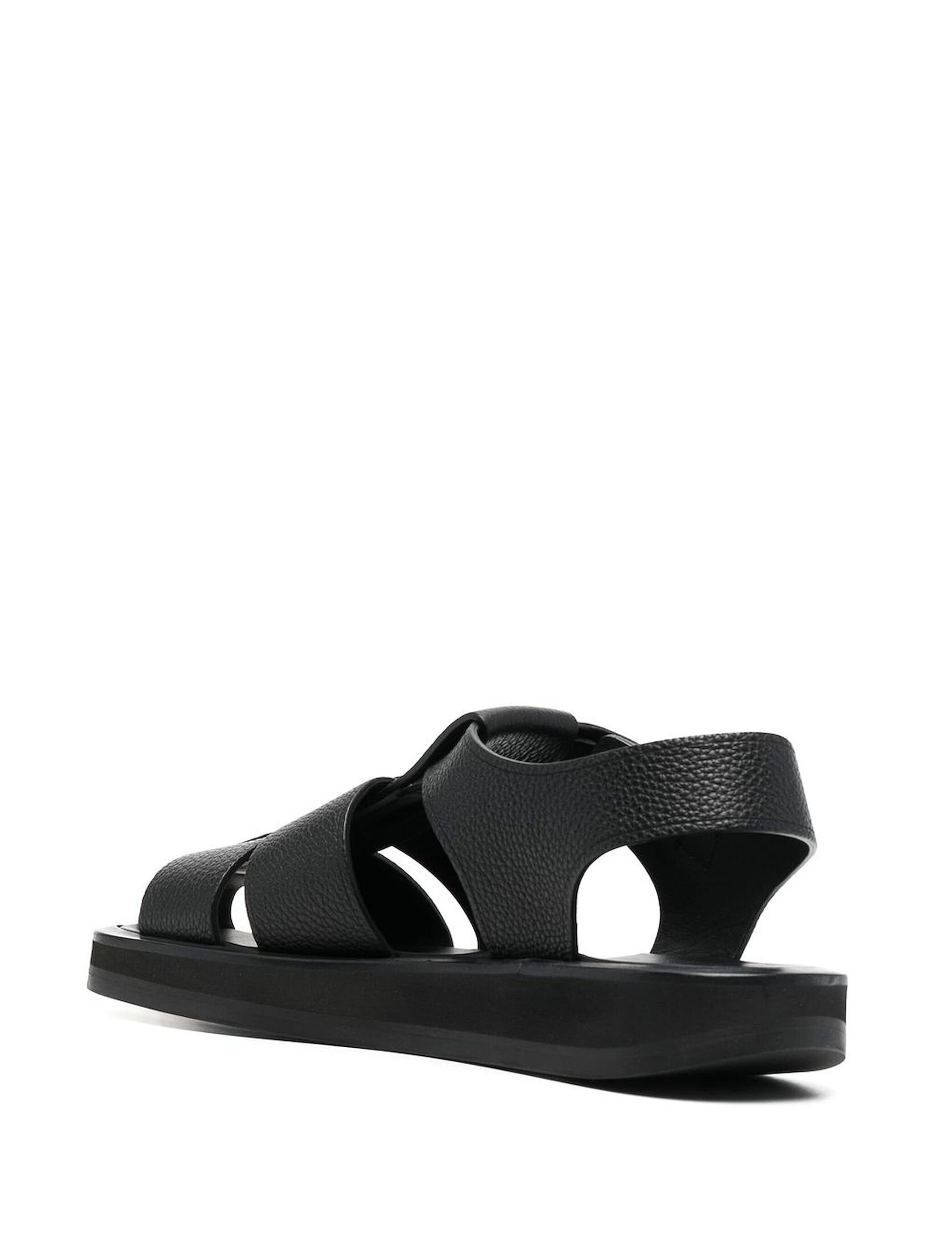 black Fisherman leather sandals - 3