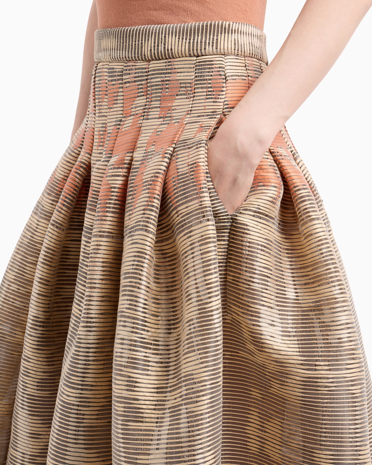 LONG SKIRT IN A SILK BLEND JACQUARD CANNETÉ - 5