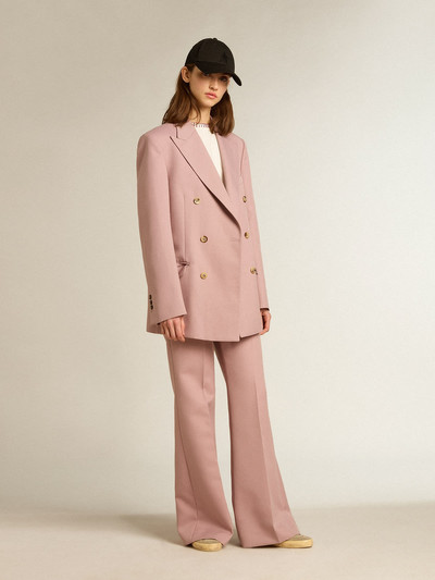 Golden Goose Double-breasted blazer in pink tailoring fabric outlook