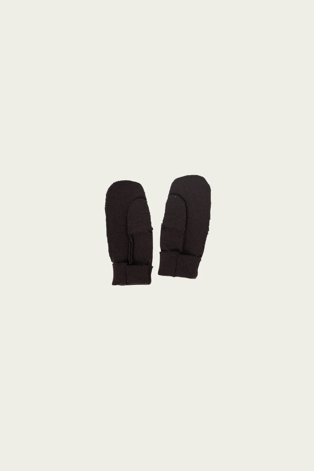 Heavy Knit Mittens - Dark Brown - 1