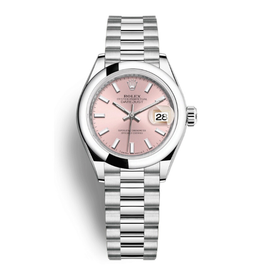 Rolex Lady-Datejust Pink Dial Automatic Platinum President Watch 279166GYRP - 1