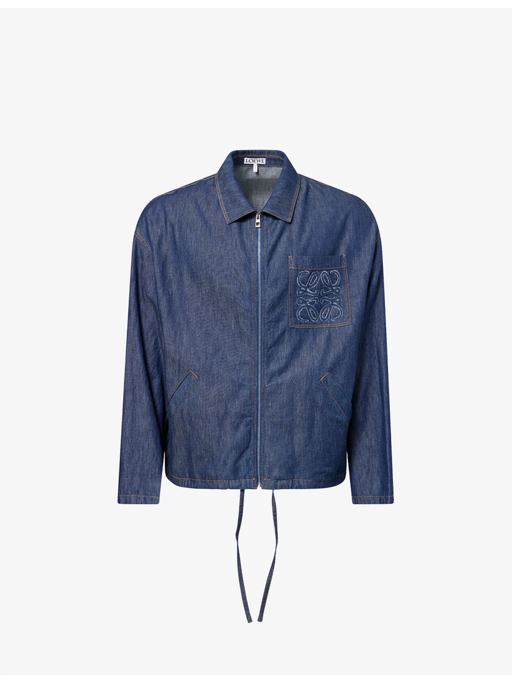 Anagram-Embroidered Denim Jacket - 1