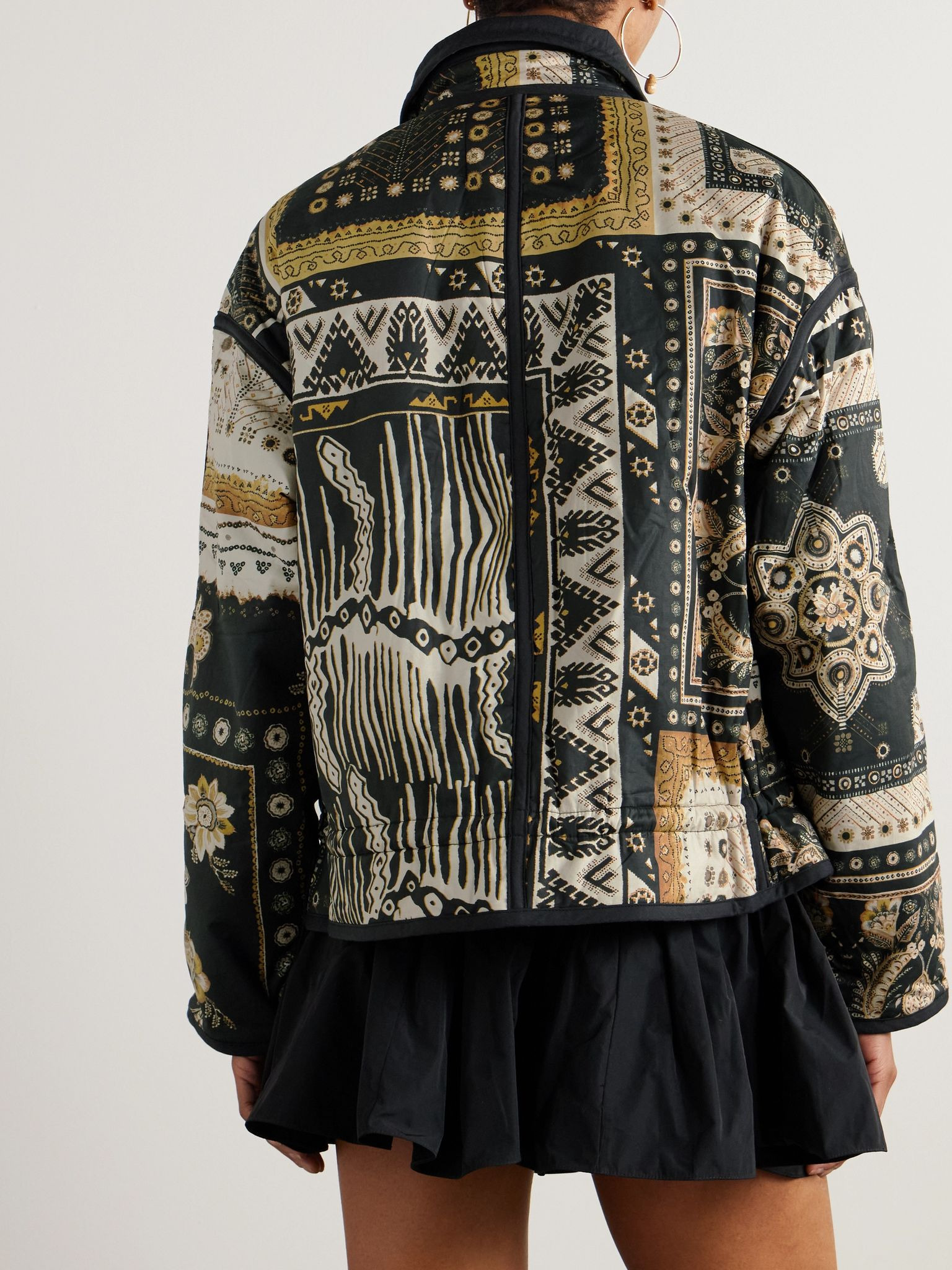 Granger padded printed shell jacket Black - 4